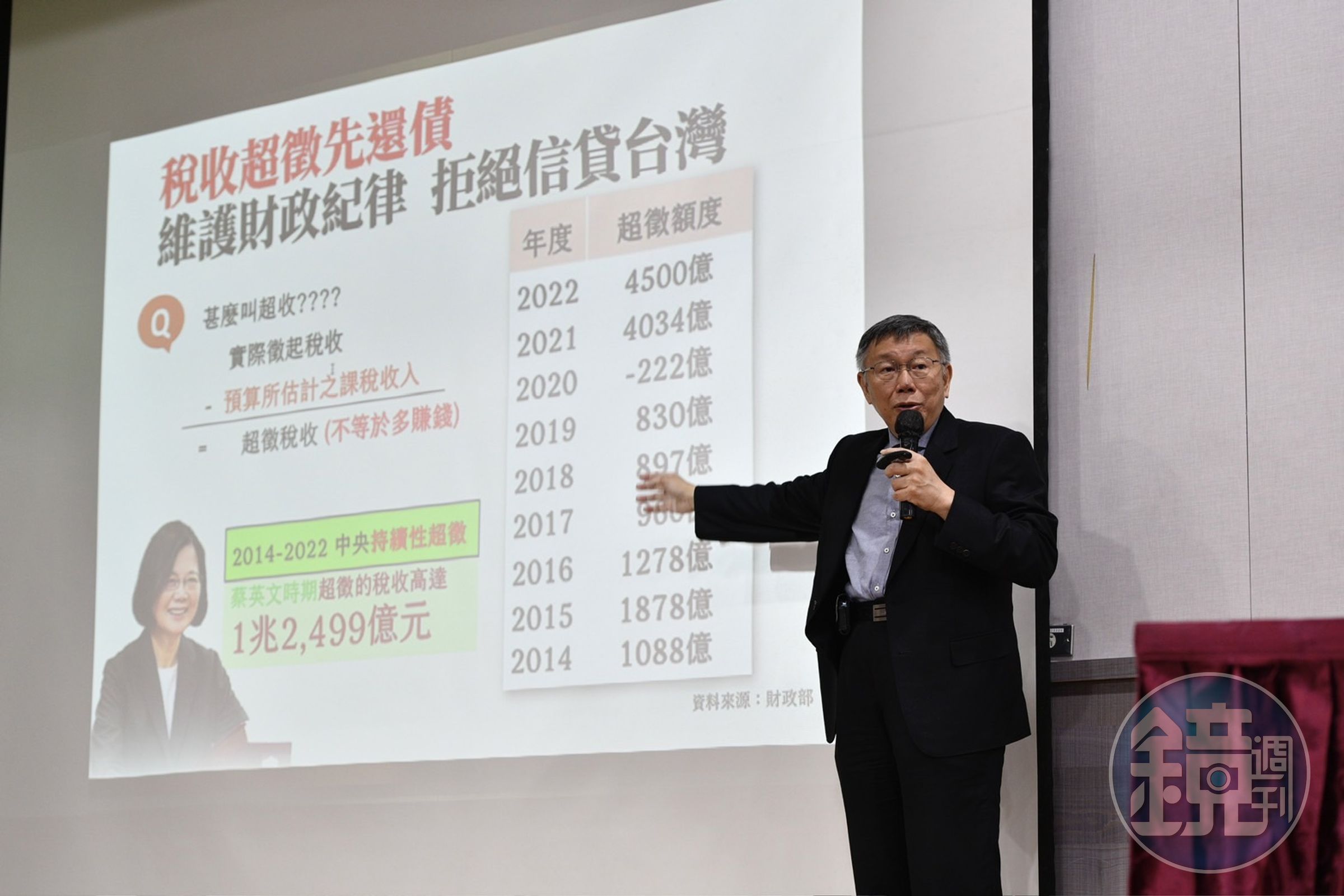 柯文哲在記者會上,針對中央財政提出4大改善方針。