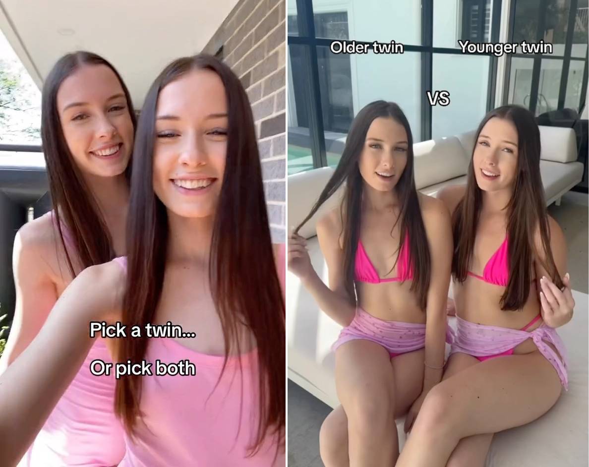澳洲20歲雙胞胎網美徵1名男子與他們拍攝「三人行」性愛片。（翻攝The Maddison Twins IG）