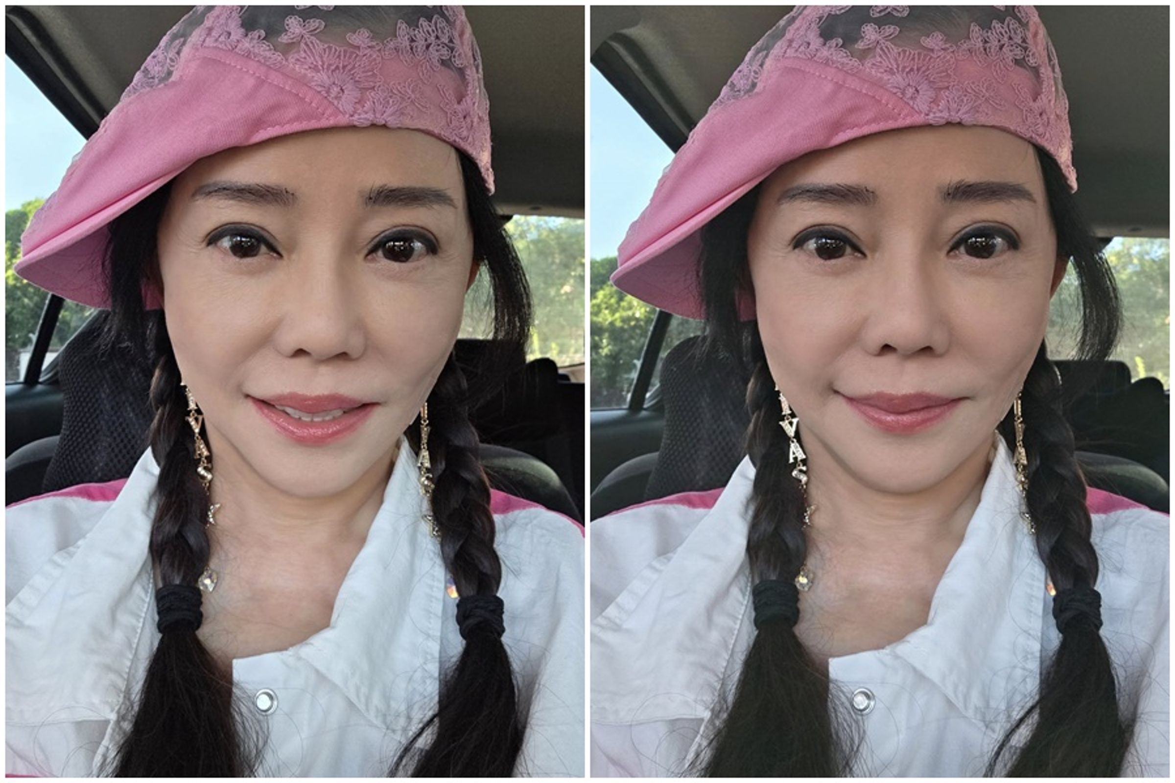 狄鶯今天曬出甜美自拍，祝福大家情人節快樂。（翻攝自狄鶯臉書）