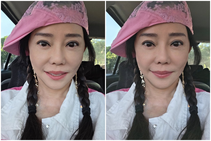 狄鶯今天曬出甜美自拍，祝福大家情人節快樂。（翻攝自狄鶯臉書）