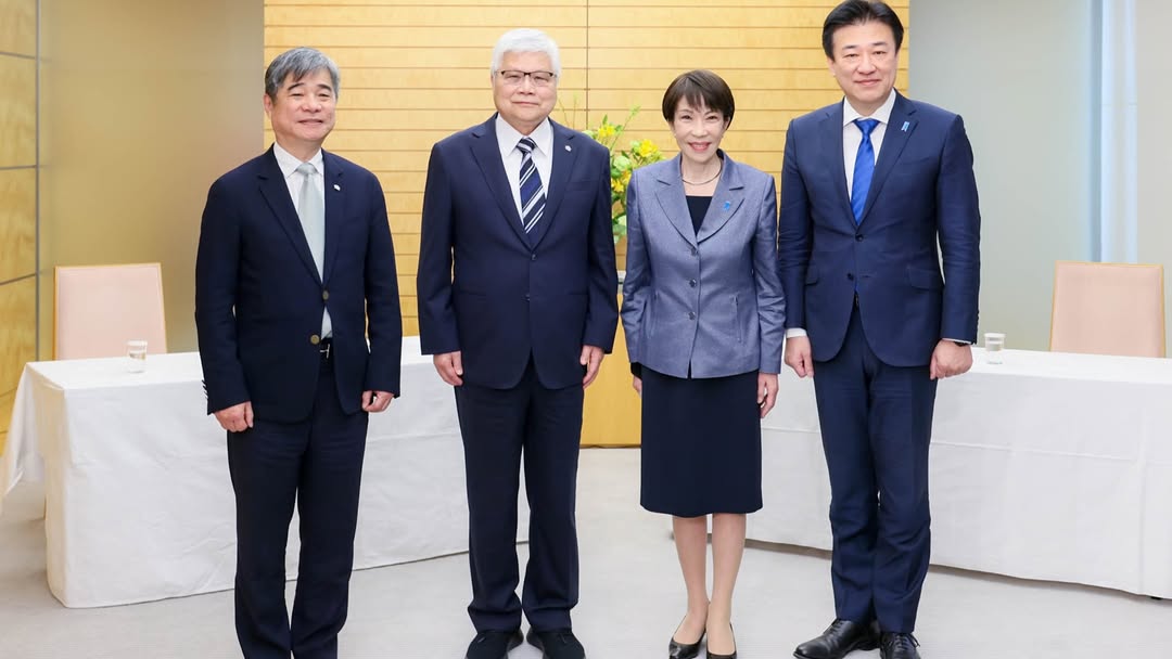 台積電董事長暨總裁魏哲家今前往日本首相官邸見高市早苗。（翻攝自kantei IG）