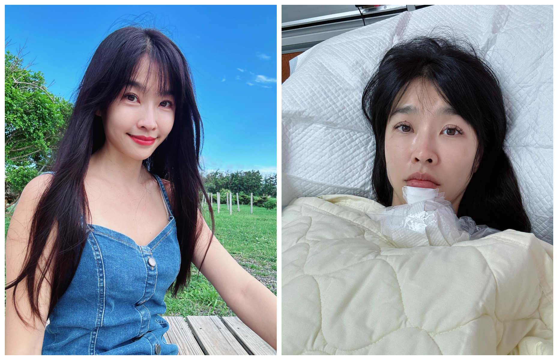 小嫻貼出躺在病床上恢復的照片，還原受傷經過。（翻攝小嫻臉書）