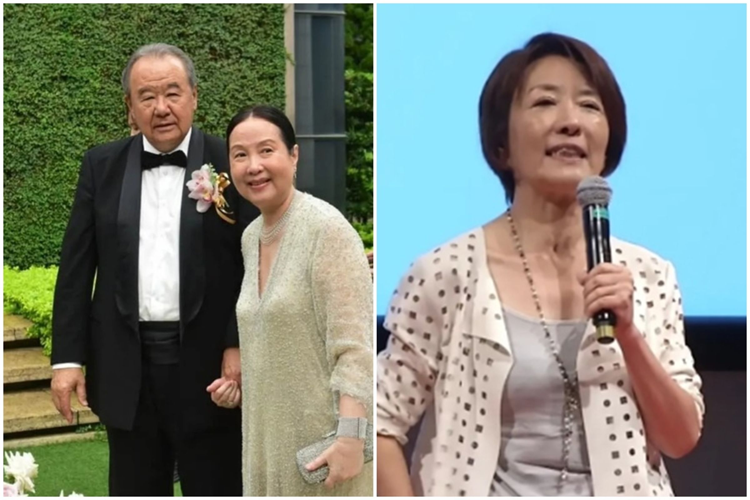 林伯實與徐莉玲都擁有兩段婚姻，曾紅極一時的80年代花旦沈時華（右圖）曾為林伯實生下一女，但未獲名分。（翻攝徐莉玲臉書、YT@TEDx）
