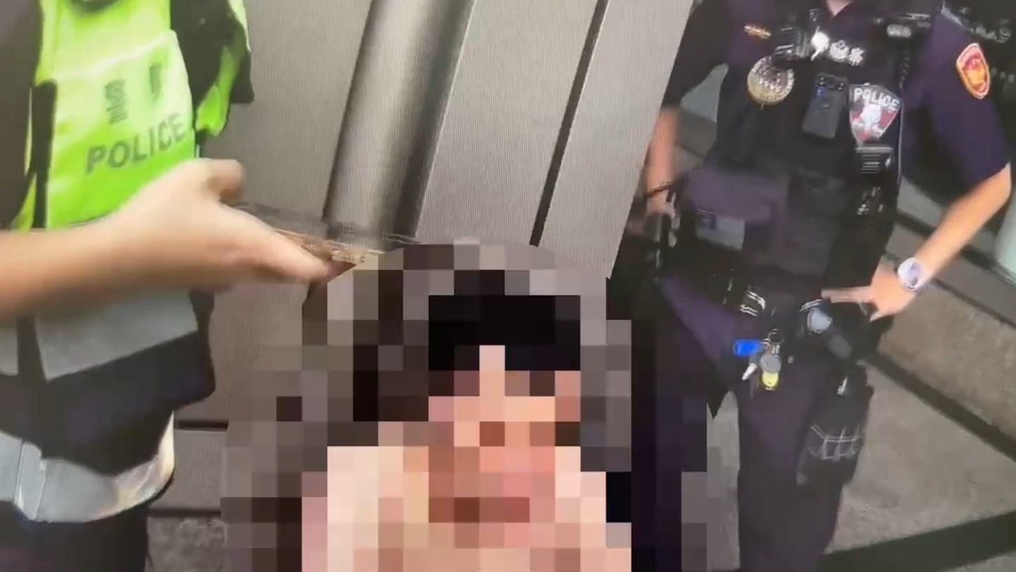 警方到場處理發現李男身上多處擦挫傷，還是詐欺通緝犯。（翻攝畫面）