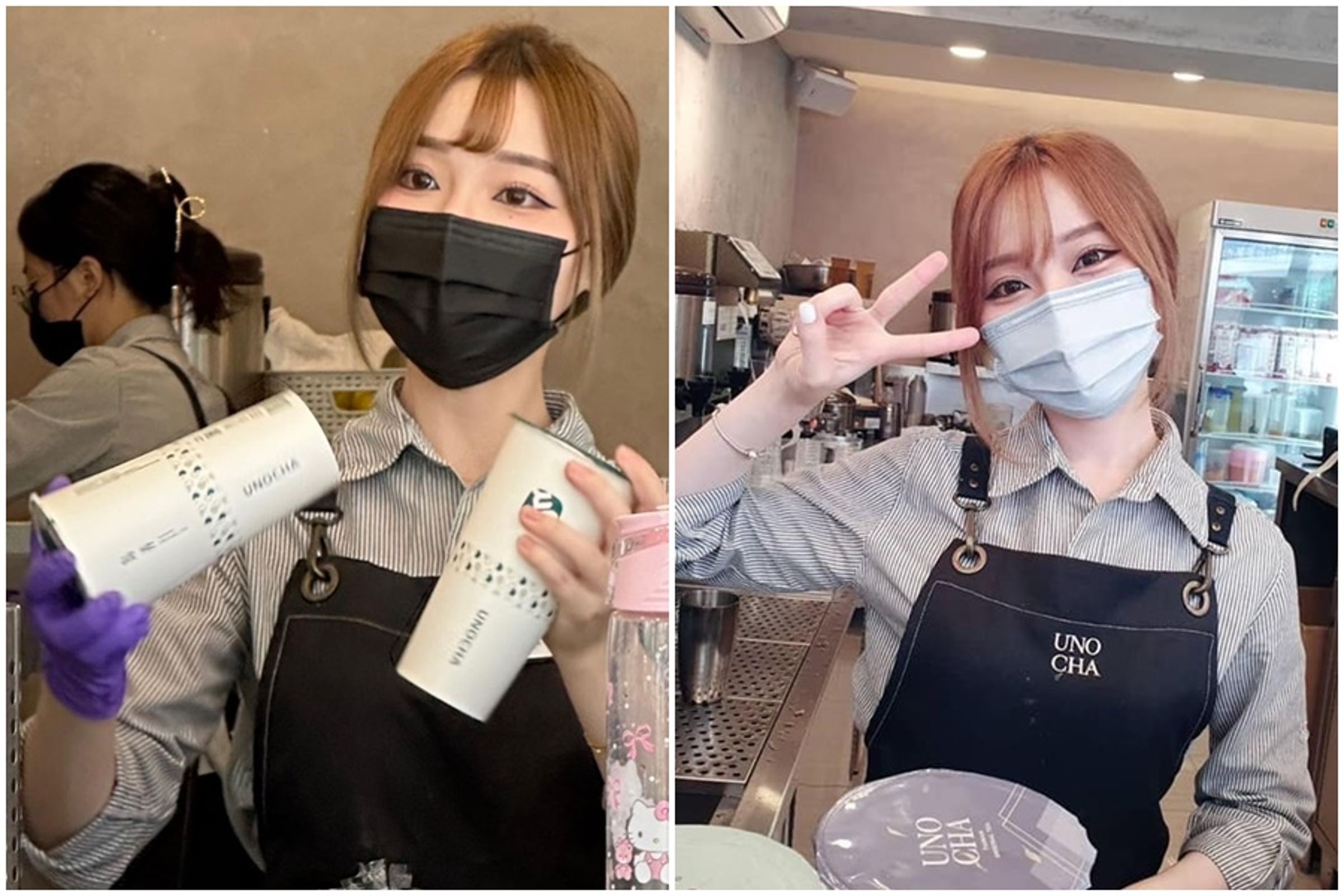 高雄鹽埕區某間飲料店正妹店員，經部落客分享照片後爆紅，引起網友討論。 （翻攝自陳尼力臉書）