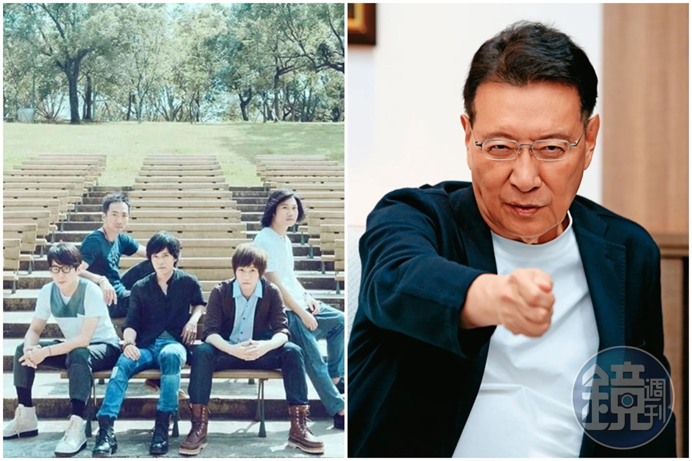 對於中國疑似施壓五月天，趙少康（右）急發聲明提出3不，批中共當局愚蠢至極。（左圖翻攝自五月天阿信臉書，右圖本刊資料照）