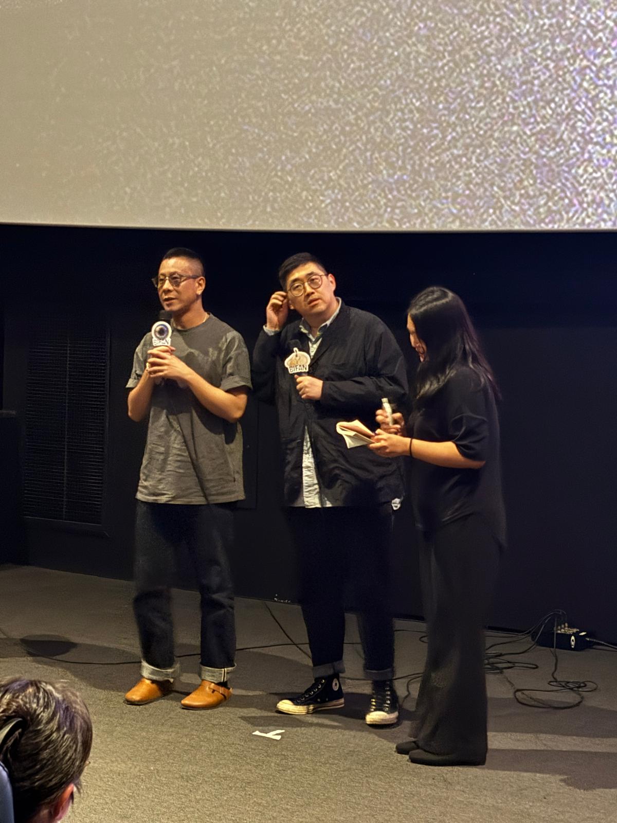 港星朱栢康完成舞台劇演出後，便與《破。地獄》導演陳茂賢前進韓國富川電影節與觀眾見面。（經紀人提供）