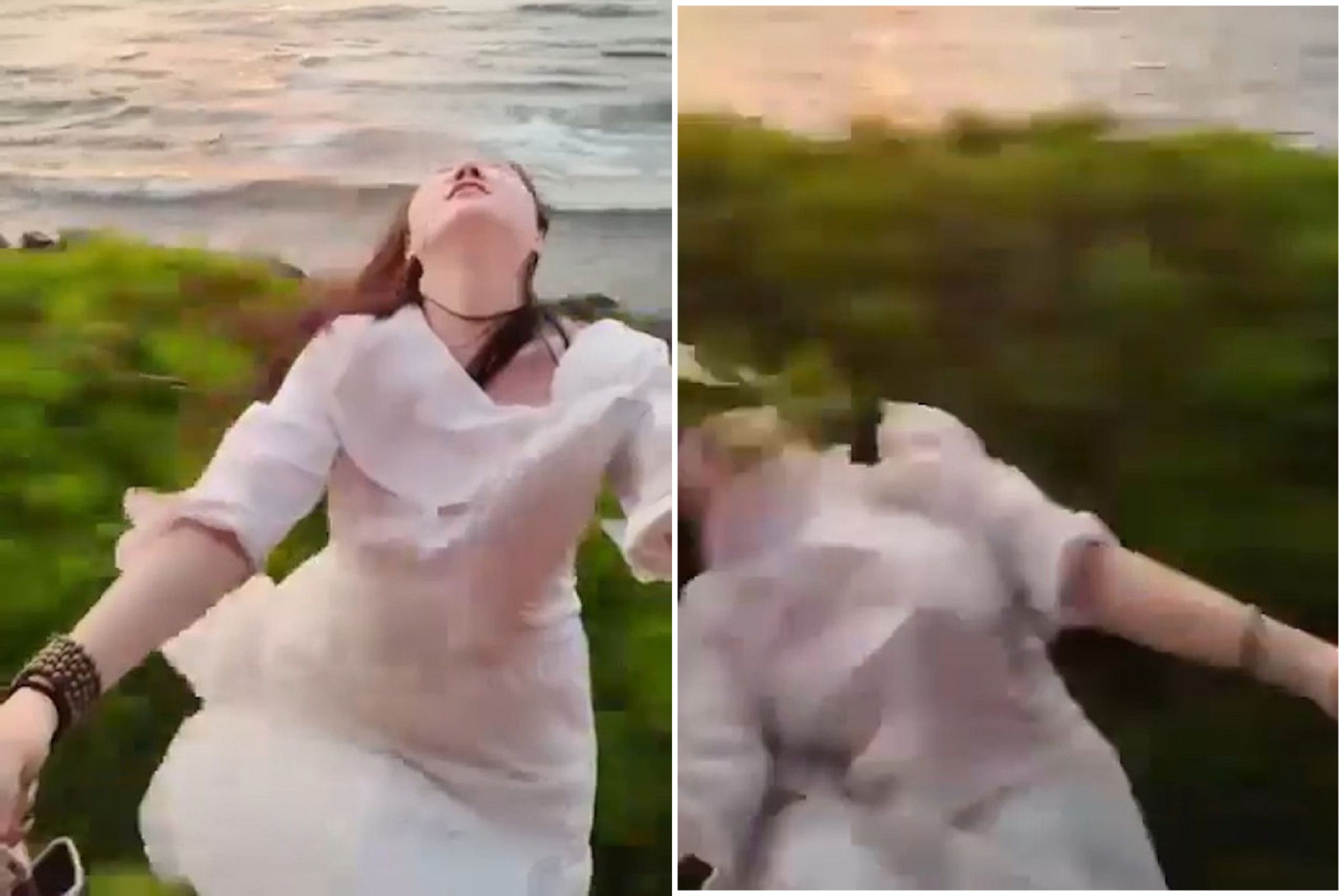 中國妹子白目自拍!全身伸出火車外,下一秒變飛拋墜軌慘案。(翻自《The Morning》)