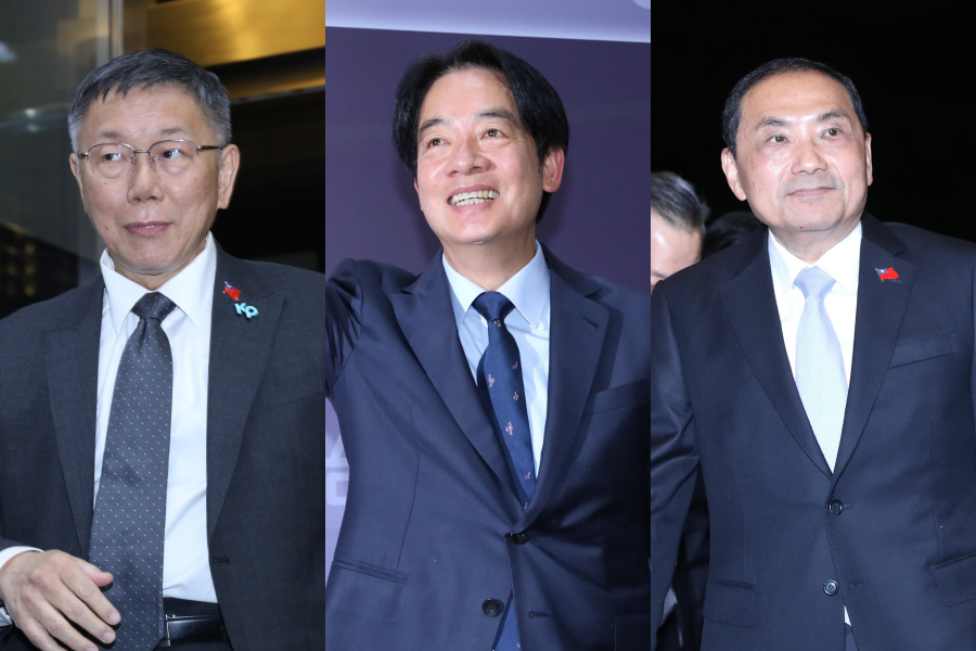 第16任總統副總統候選人第三場政見發表會，賴清德（中）、侯友宜（右）和柯文哲（左）再度交鋒。