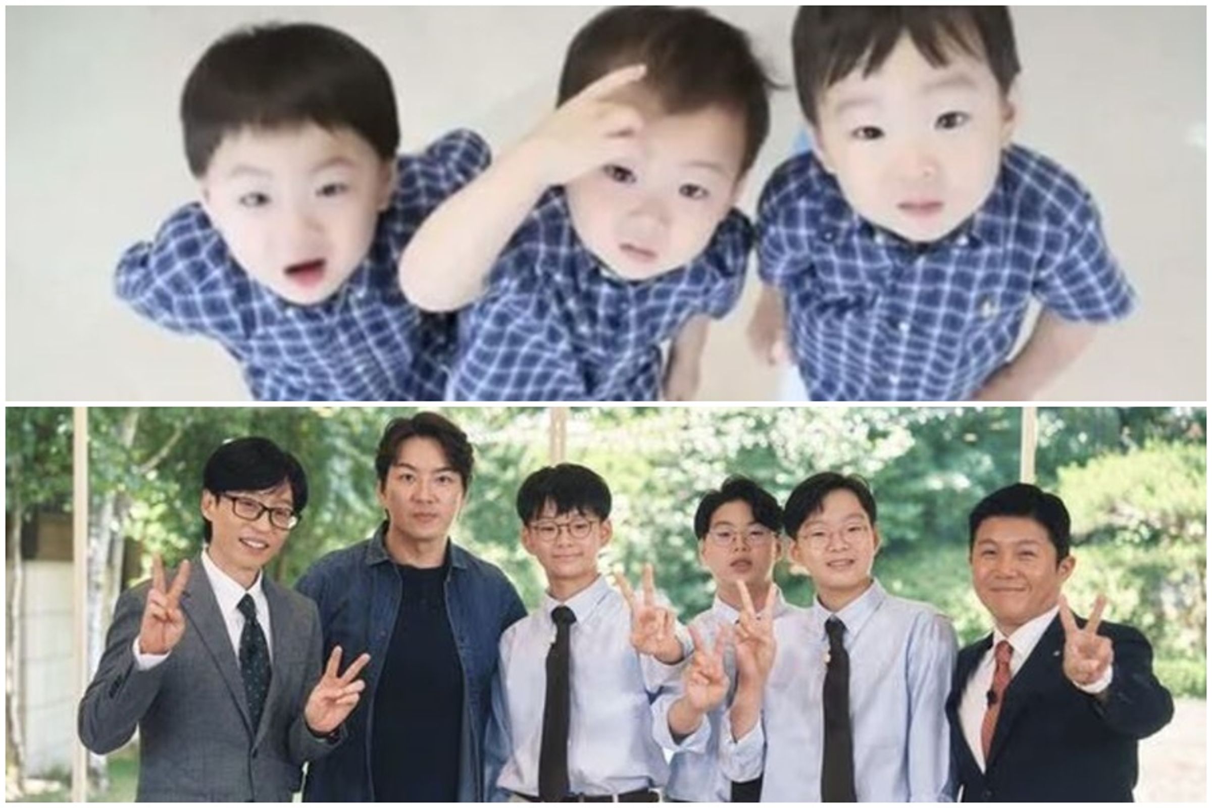 南韓人氣3胞胎因親子節目《超人回來了》爆紅，2024年時3兄弟還比爸爸矮。（翻攝自KBS、tvN）
