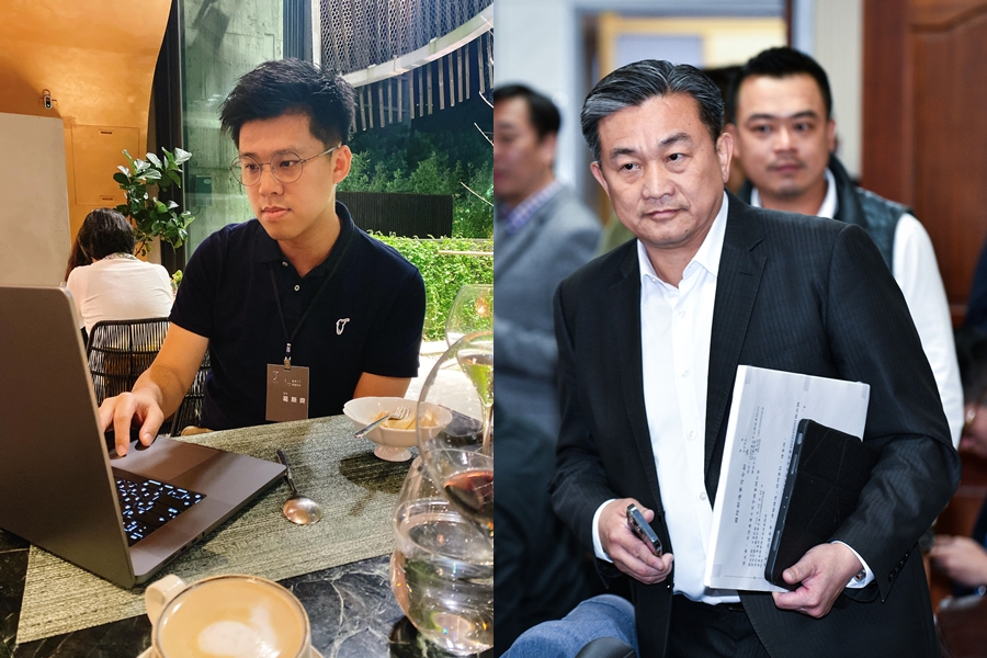 民進黨立委王定宇（右）近日遭狗仔葛斯齊（左）狂爆料，今委託律師對其提告。（翻攝自葛斯齊臉書、本刊資料照）