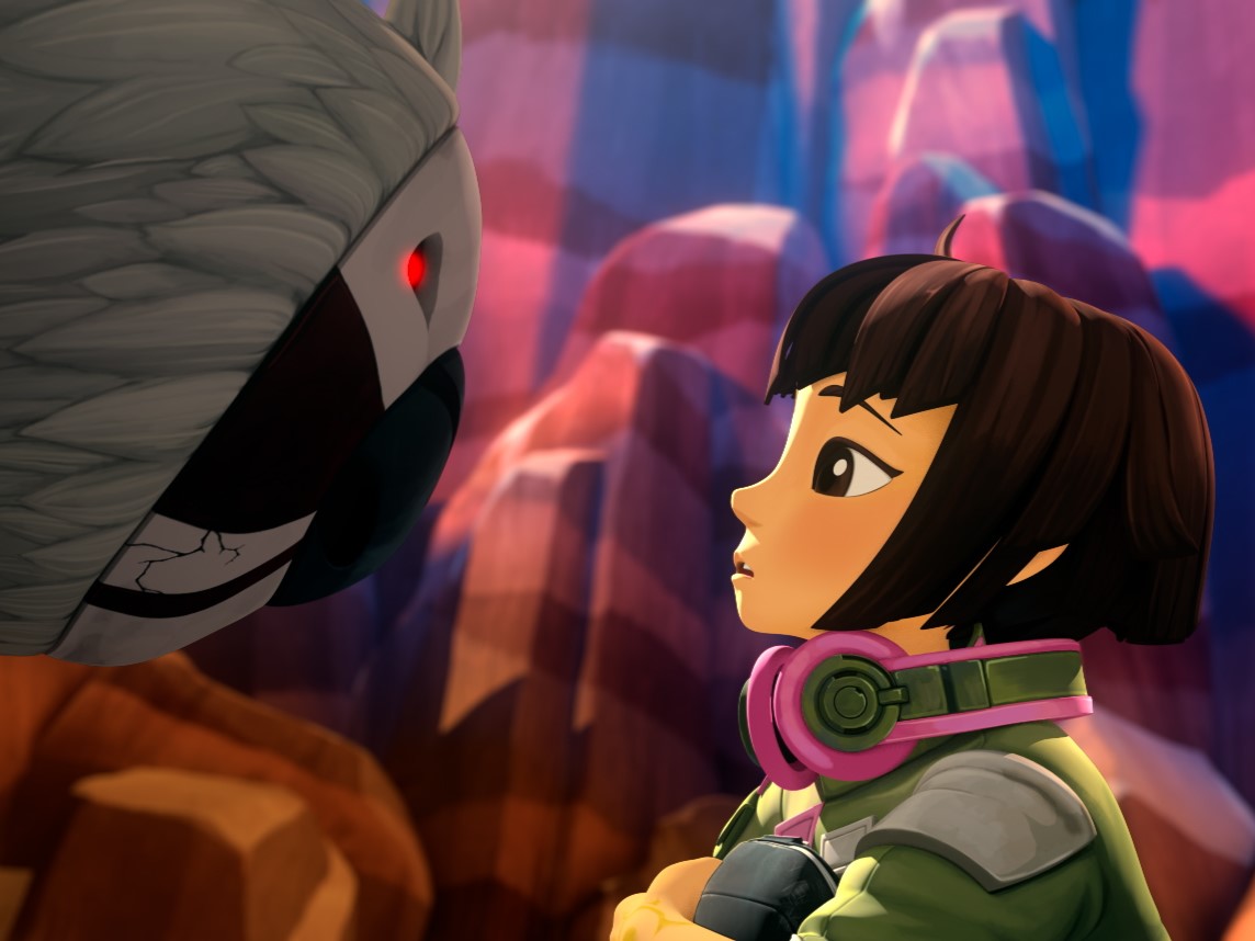 《妖怪森林》主角菈奇（右）在片中的台詞取材王世偉和女兒的日常對話。（原金國際有限公司提供）