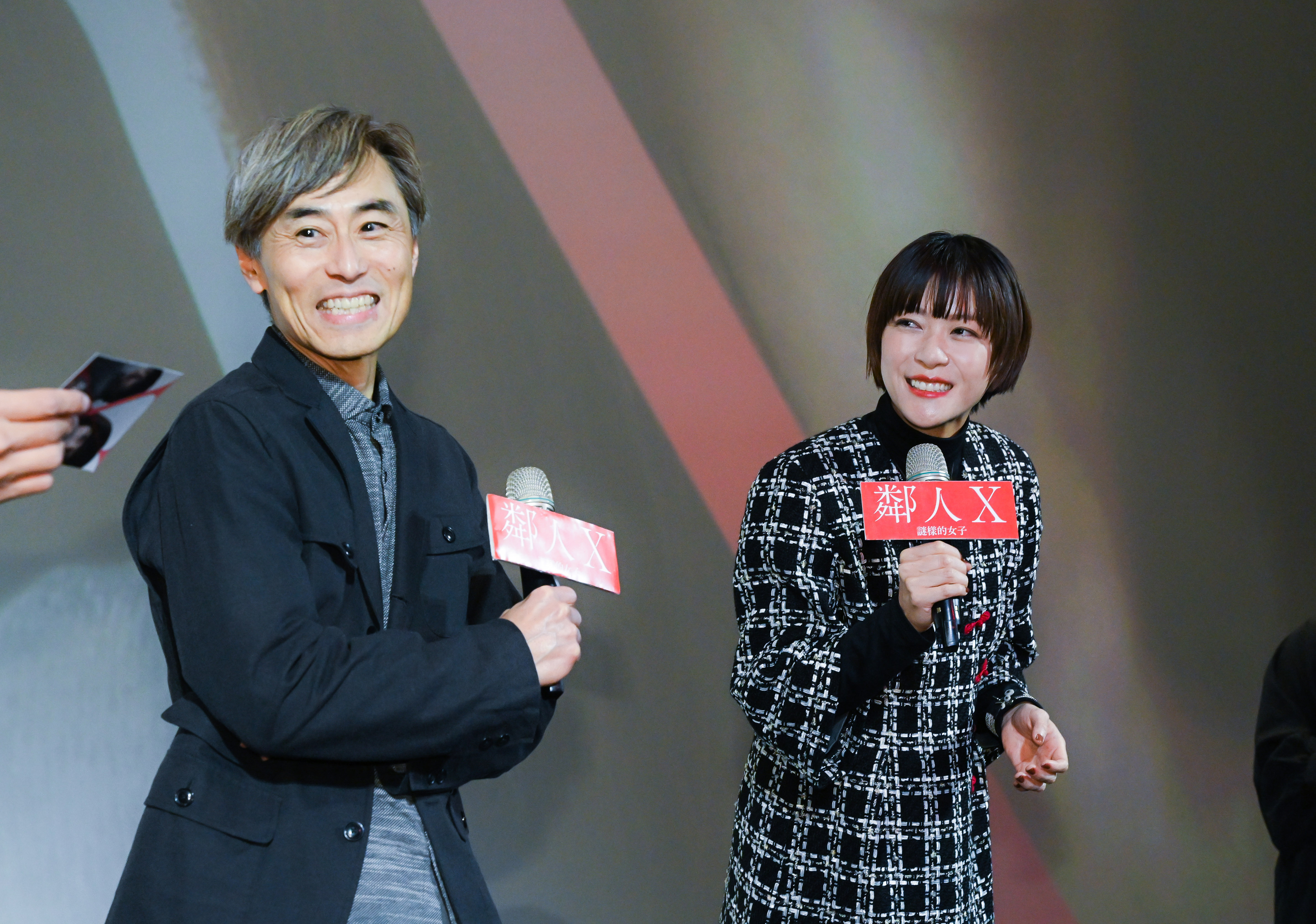 上野樹里（右）昨天與導演熊澤尚人在松仁威秀與台灣影迷互動，留下深刻印象。