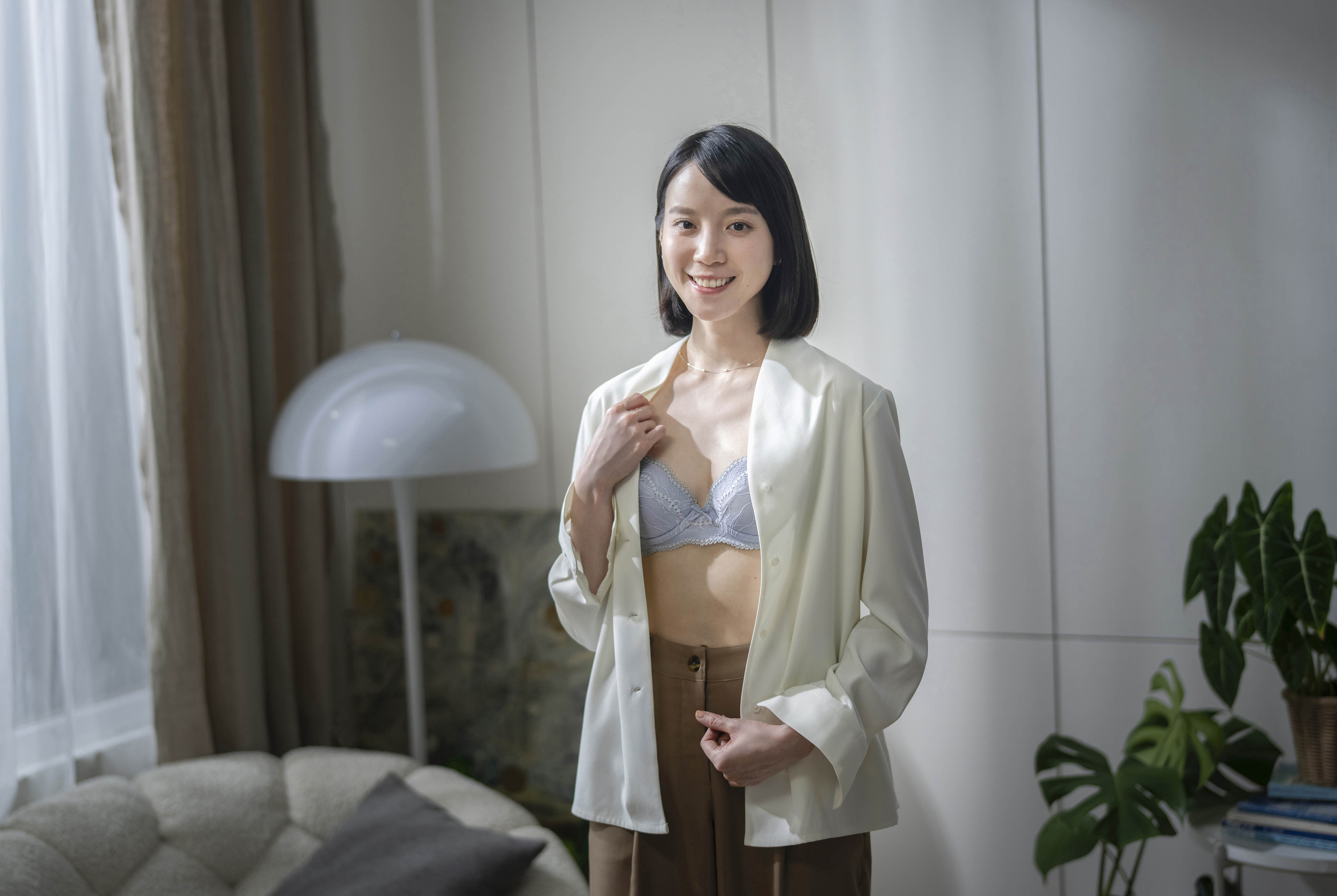 程予希拍攝內衣廣告有些緊張。(黛安芬提供)