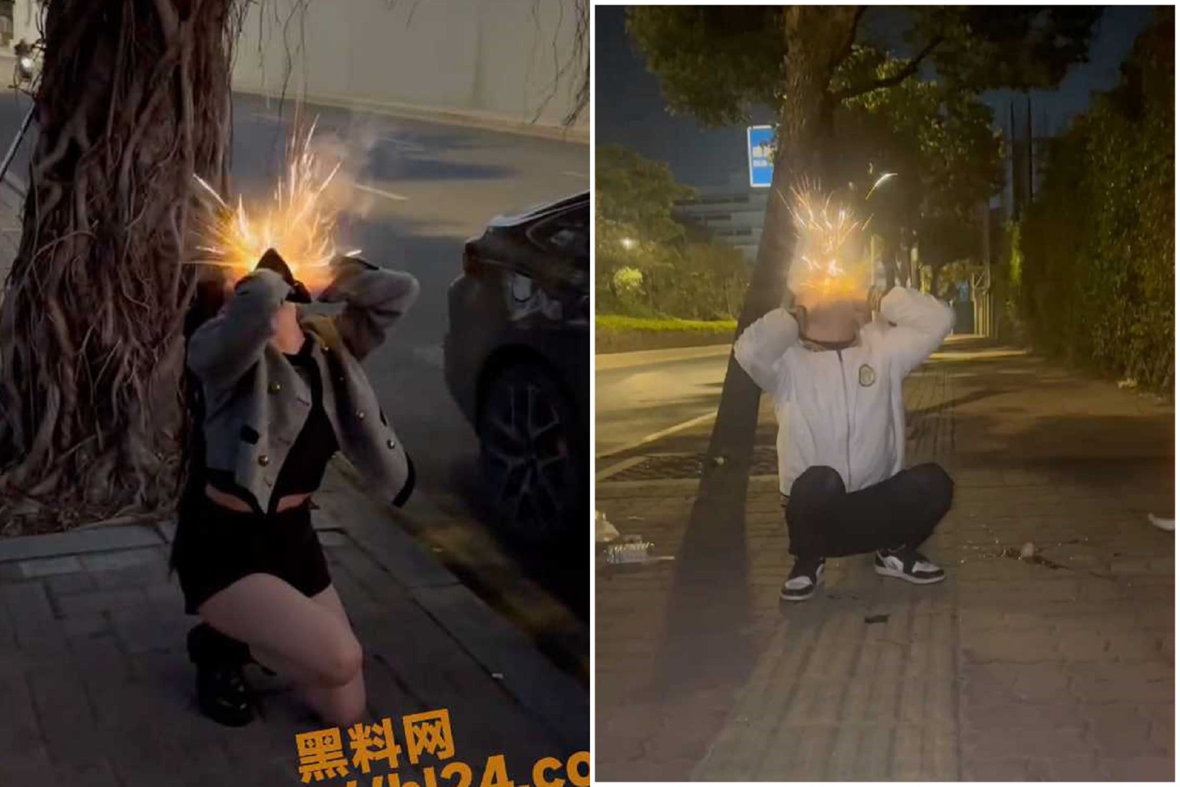 中國網紅為流量無下限!正妹被迫「射炮口爆」超危險,網友也看不下去。(翻自《黑料網》)