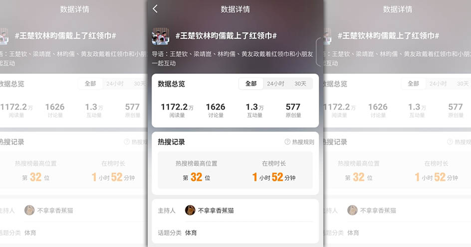 林昀儒戴紅領巾一事在微博被擴散。（翻攝微博）