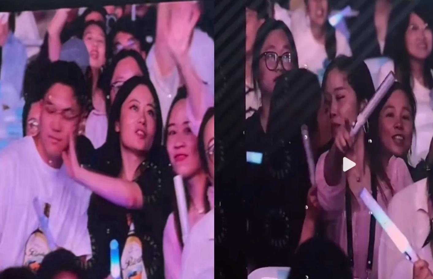 金曲歌王蕭敬騰日前在杭州開唱,演唱會中的「Kiss Cam」環節卻意外成為焦點。(翻攝自微博)