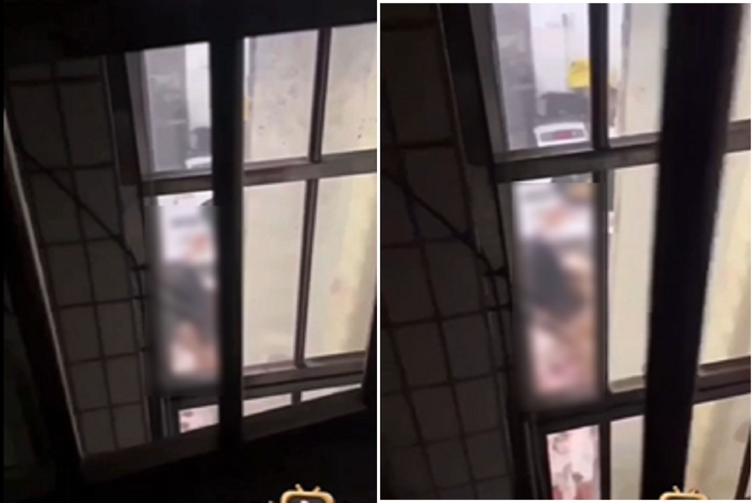 妹子愛愛響徹雲霄,好鄰居興奮旁觀還溫馨提醒「把窗簾關了」。(翻自《黑料網》)
