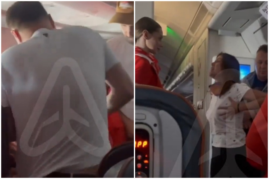 一名女乘客在搭乘的俄羅斯航空（Aeroflot）大鬧，聲稱自己「屁股痛、胸部痛」，要求升等至商務艙。（翻攝自X）