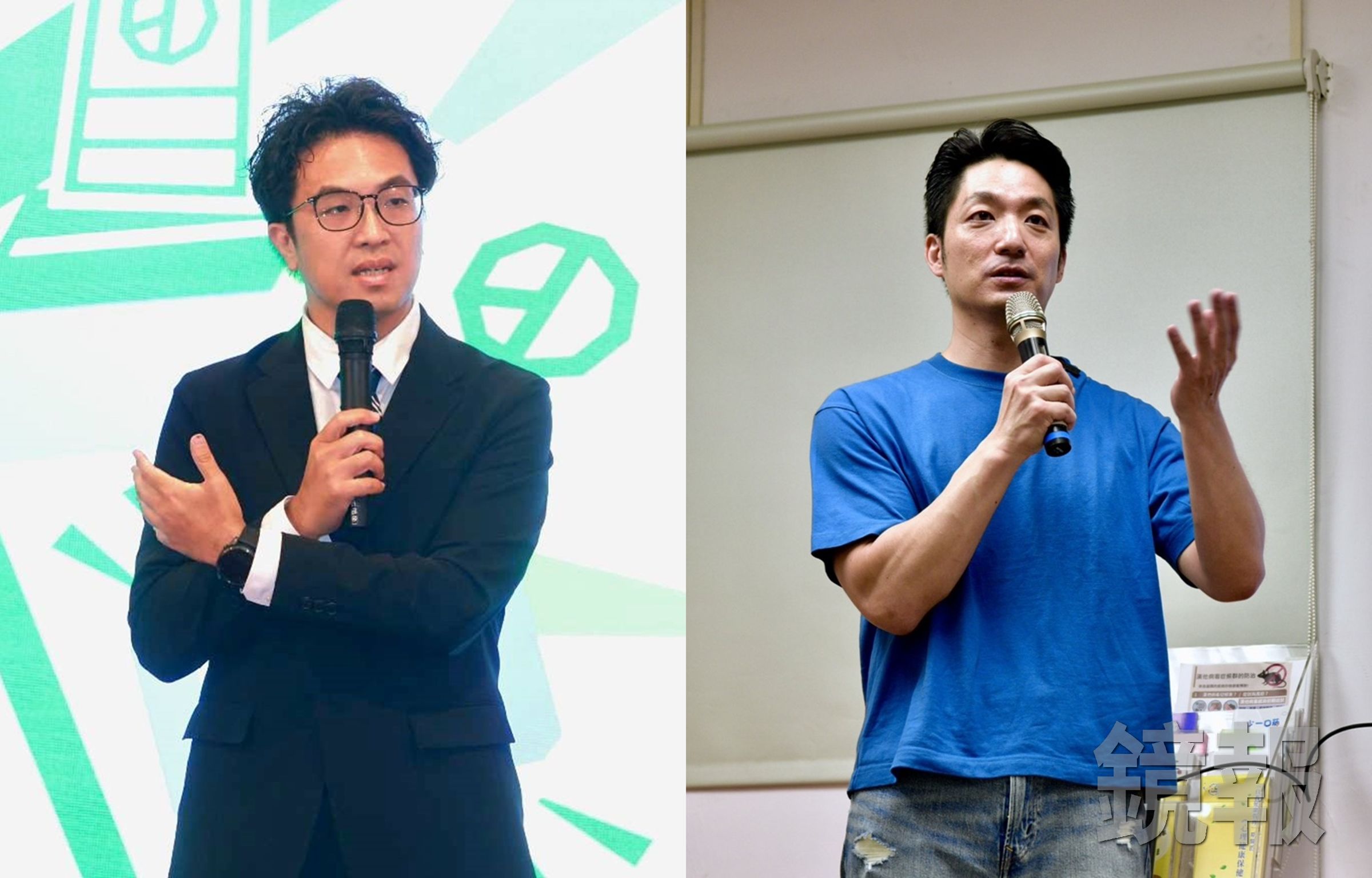 國民黨台北市長參選人蔣萬安與民進黨對手沈伯洋自3日起針對反毒、減害政策及青少年毒品防制等議題交鋒，引發各界關注。（鏡報姜永年、李智為）