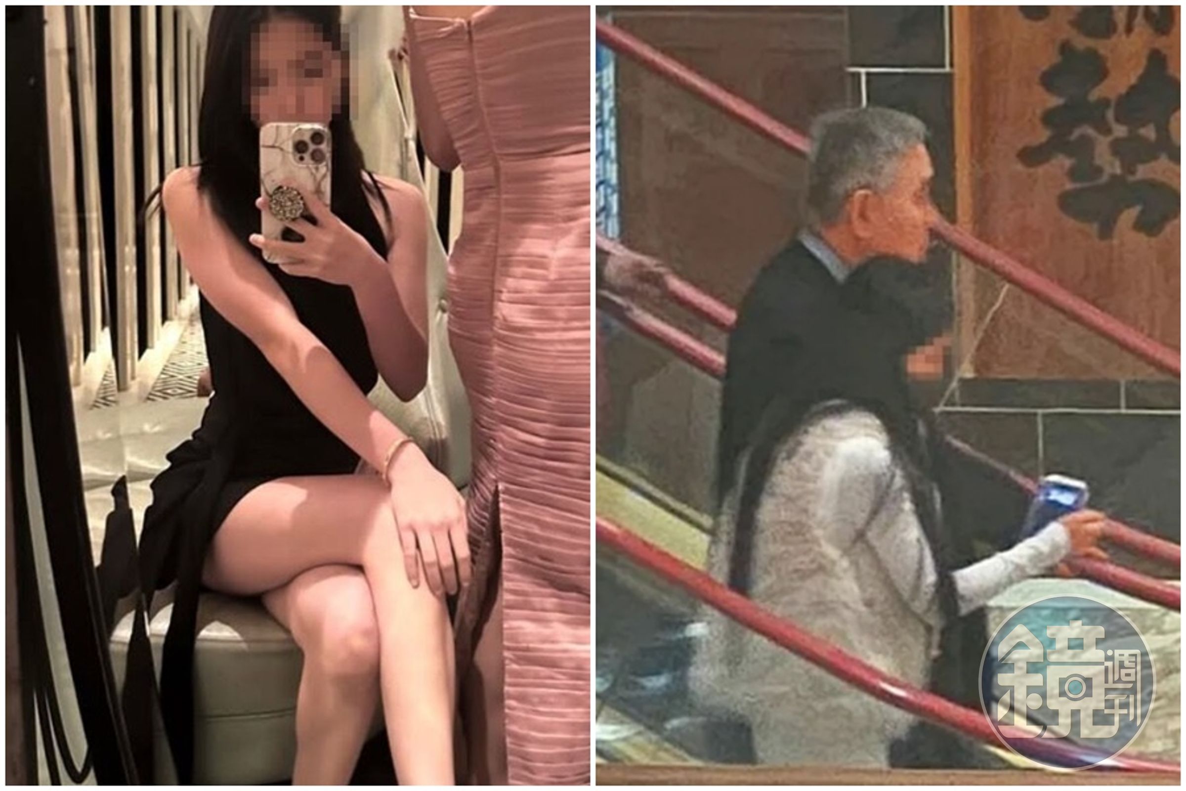 王文洋(右)與20歲新女友曝光,其年因與孫女因差4歲,掀起網友關注與討論。(翻攝自李晶晶IG、讀者提供)