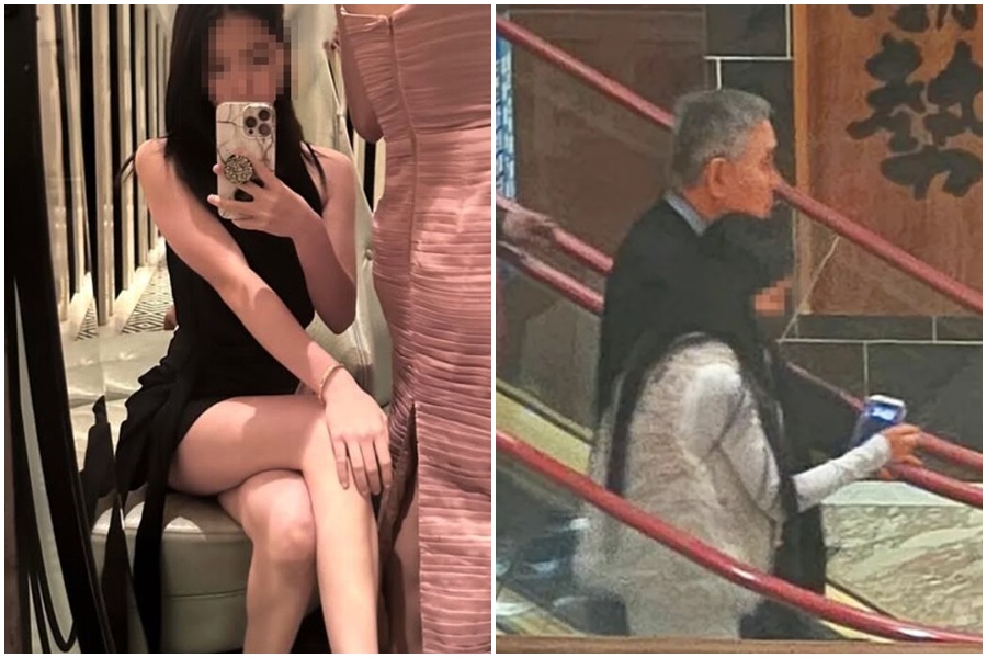 王文洋(右)與20歲新女友曝光,其年因與孫女因差4歲,掀起網友關注與討論。(翻攝自李晶晶IG、讀者提供)