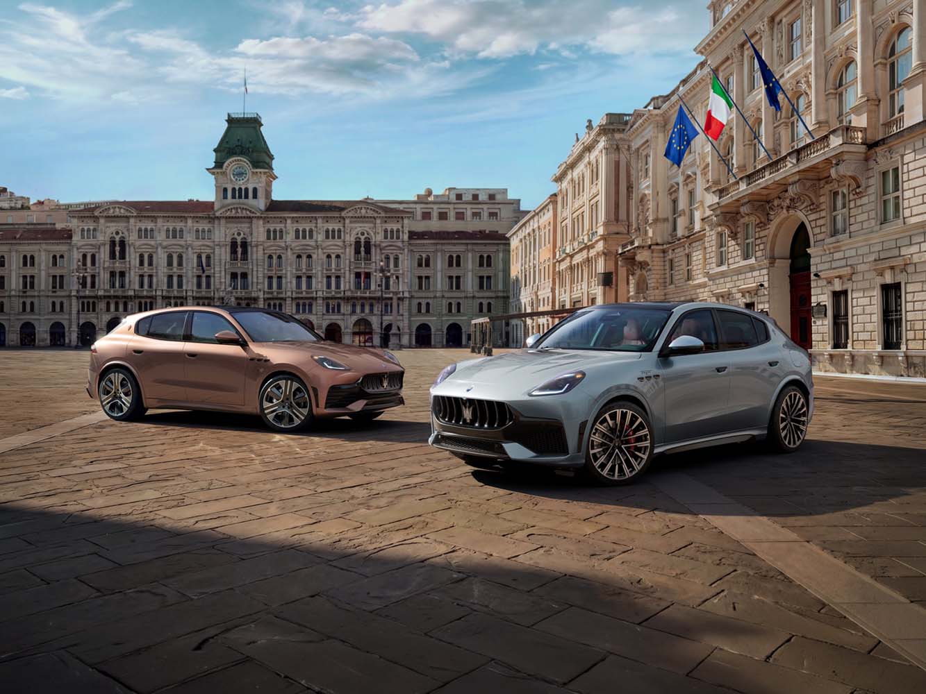  Grecale 新增一具重新調校的 V6 動力版本，最大馬力達 385hp，定位介於四缸 Modena 與高性能 Trofeo 之間。