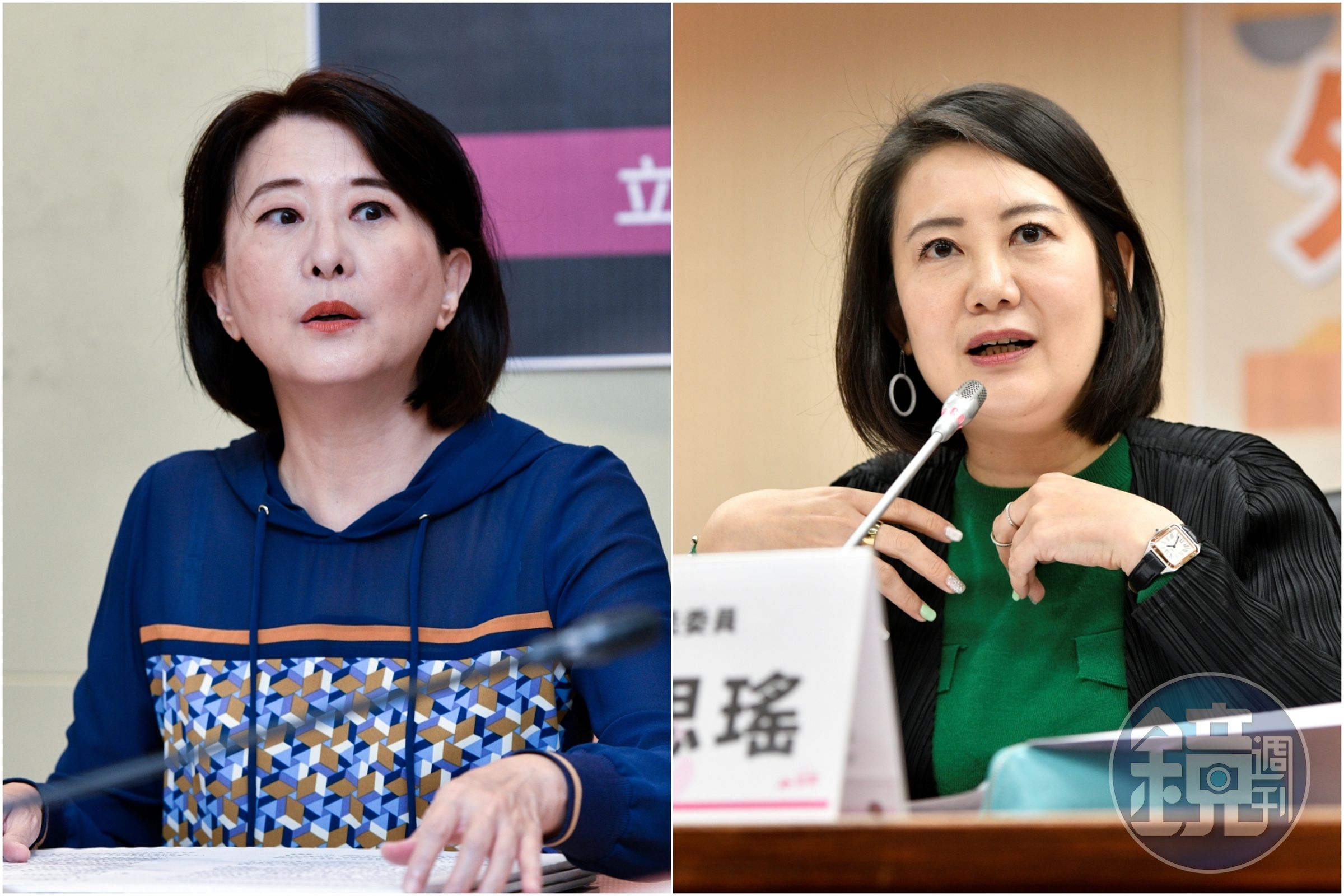 王鴻薇（左）批NCC翁柏宗放假消息情勒人民，吳思瑤（右）反指「倒果為因」。（本刊資料照）