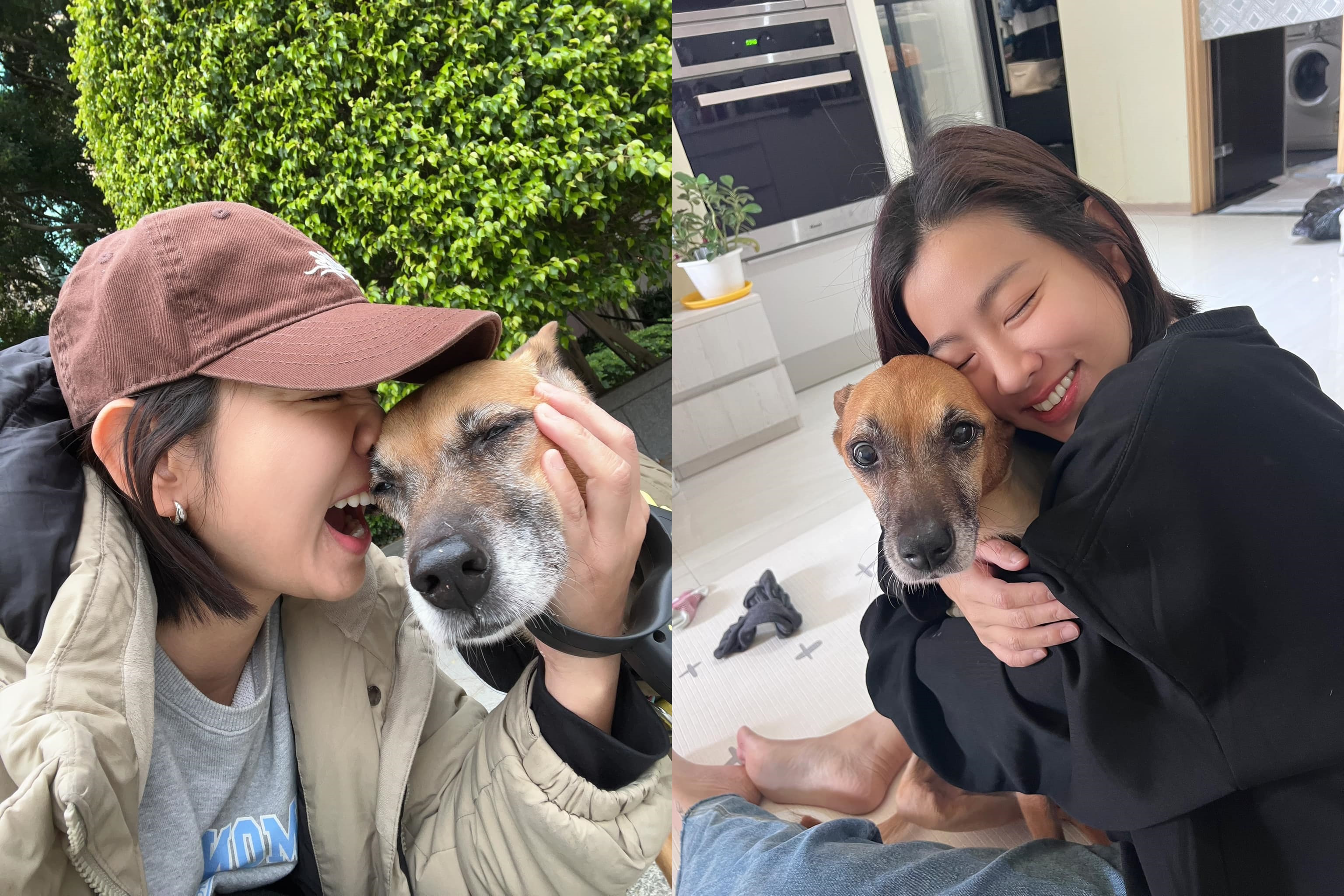 米可白的愛犬錢錢昨晚間離世，她不捨告別。（翻攝自米可白臉書）