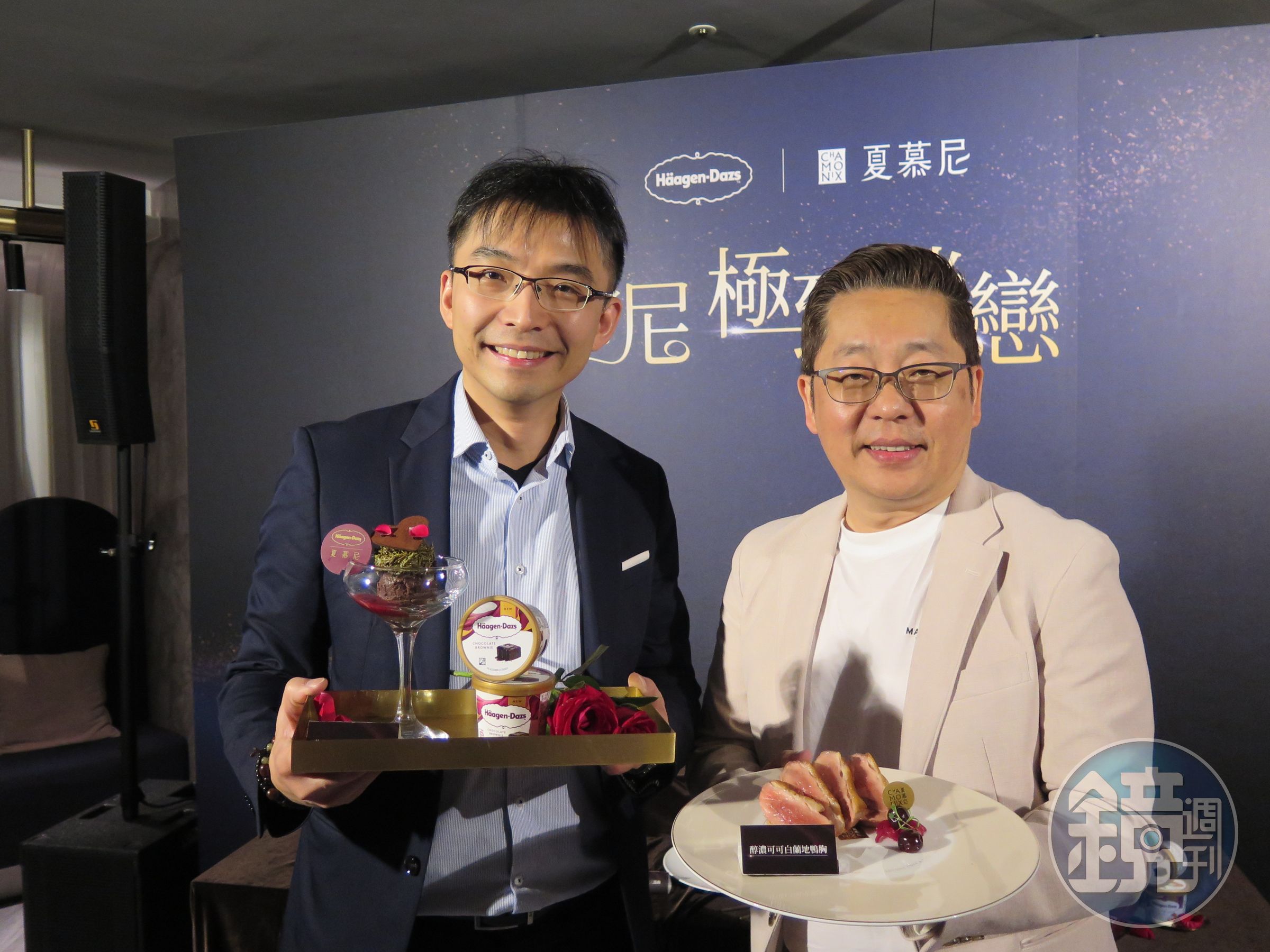 王品集團鐵板燒事業群總經理吳憲政(右)與台灣通用磨坊總經理Steven Huang (左)。