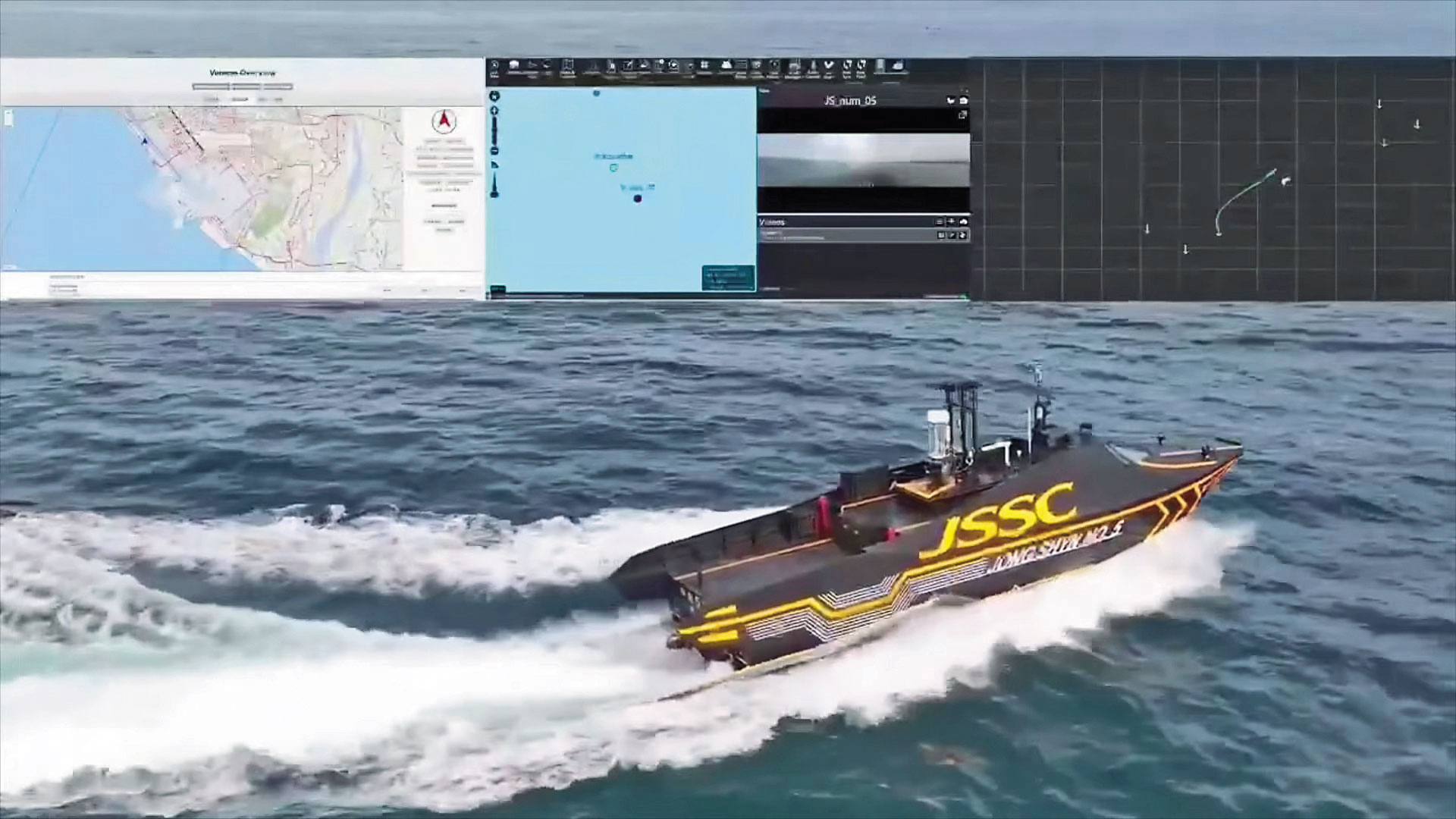 合勤投控透過旗下傑海達機器人，為中信5號無人船打造AI智控系統。（翻攝自中信造船YouTube）