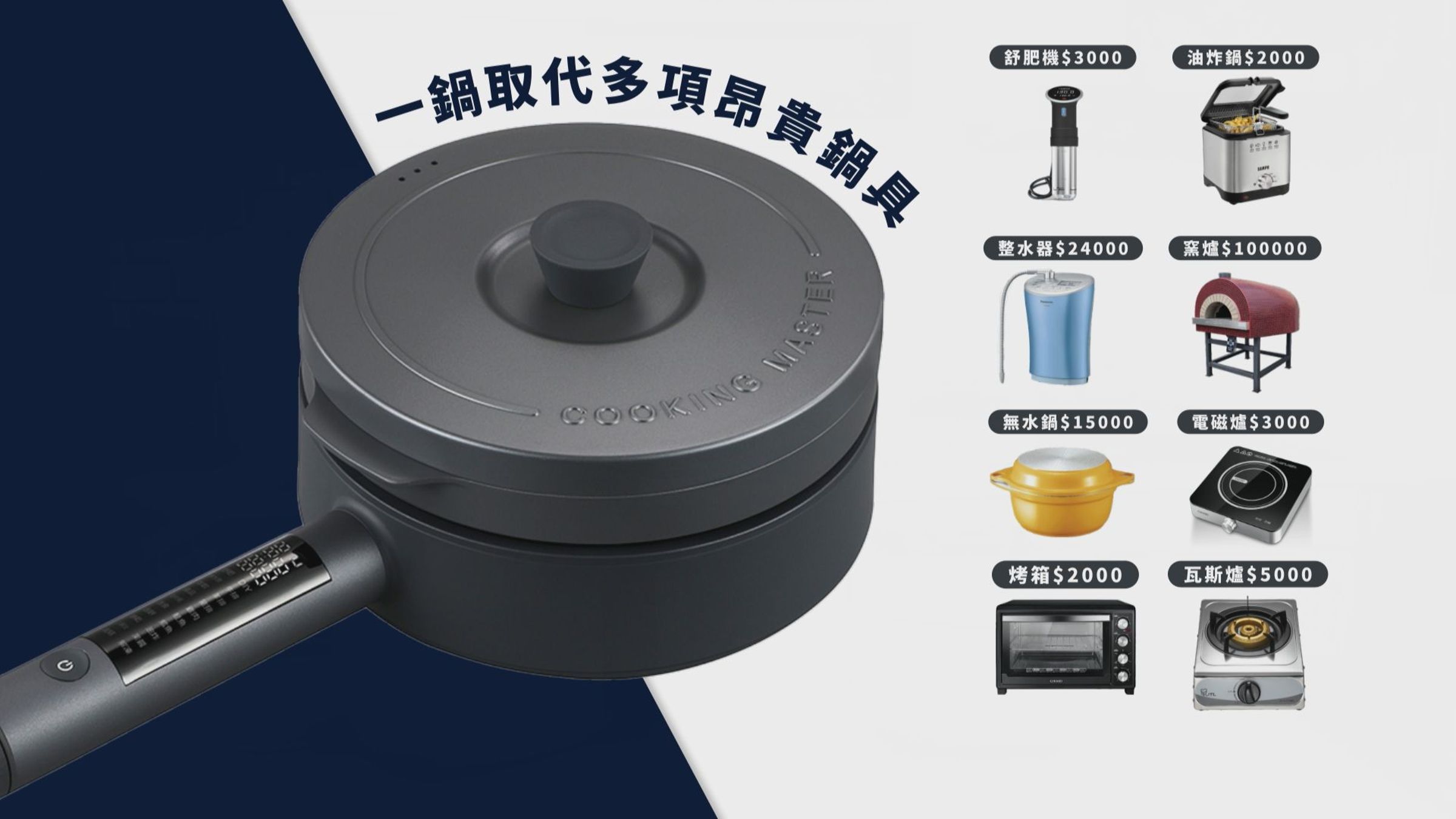 晶璽御廚機一機取代多項傳統的昂貴廚具,並擁有自動烹飪計時、自動斷電功能,為現代生活帶來便利和美好。