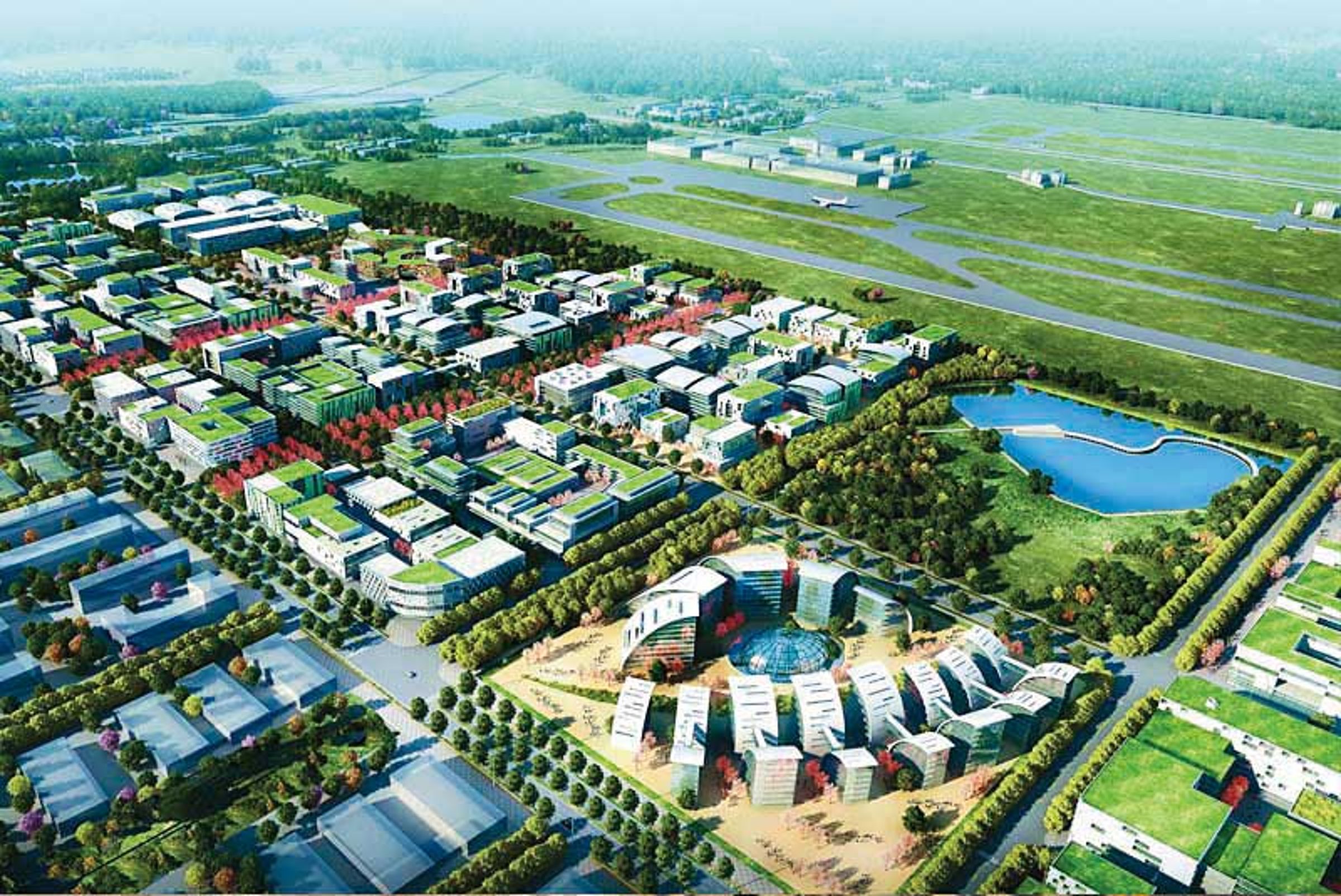 航空城區段徵收計畫分為10個標案，被前桃園市長鄭文燦列為重要政績。（桃園市政府提供）