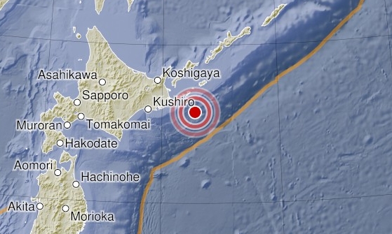 北海道外海清晨發生規模6地震。（翻攝德國地球科學研究中心官網）