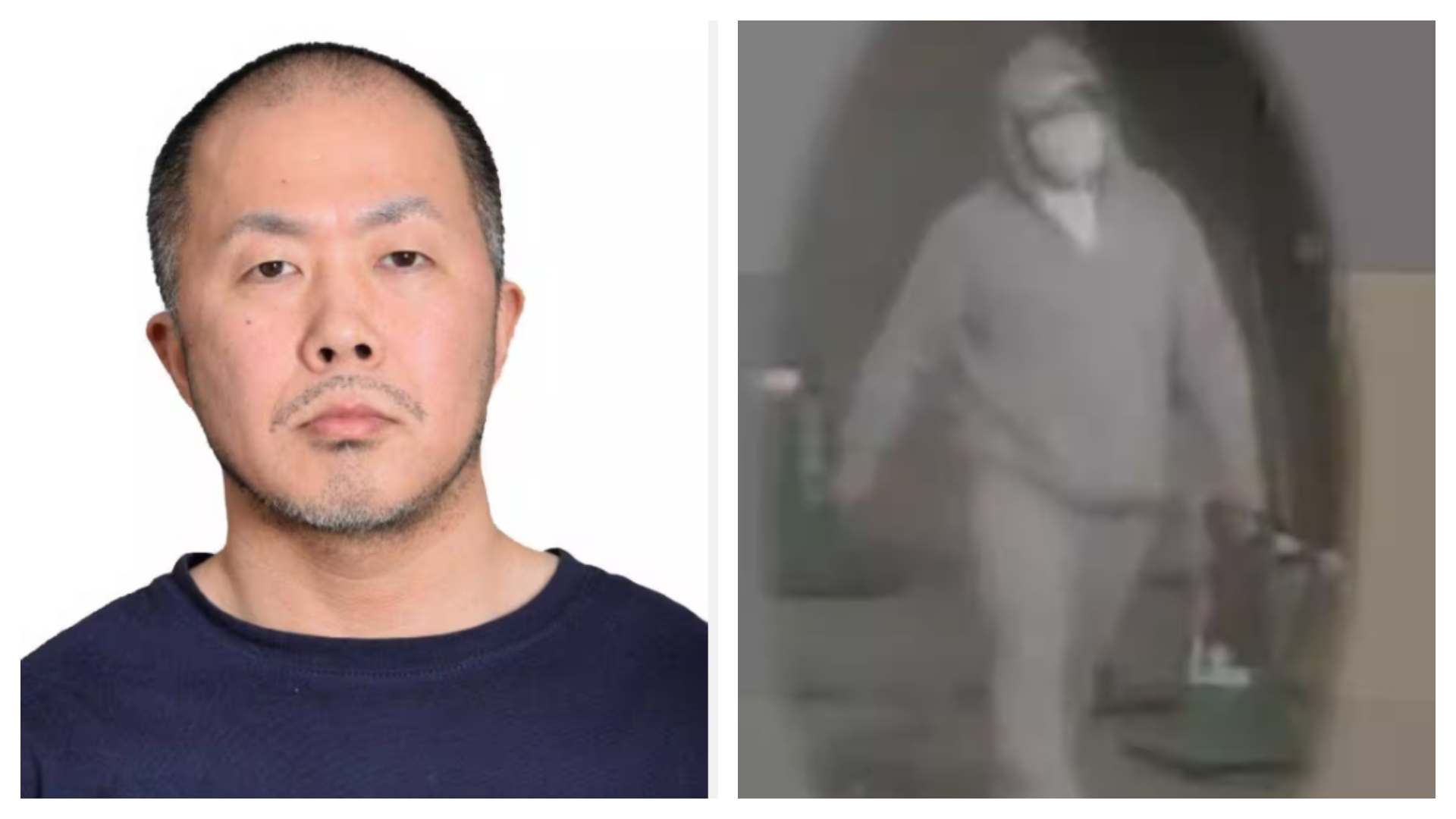 44歲男子高林輝行先是持鐵鎚攻擊高中生，接著又襲擊3名警察，警視聽今日以殺人未遂罪全國通緝他，並公布其照片與特徵。（翻攝自東京警視廳）