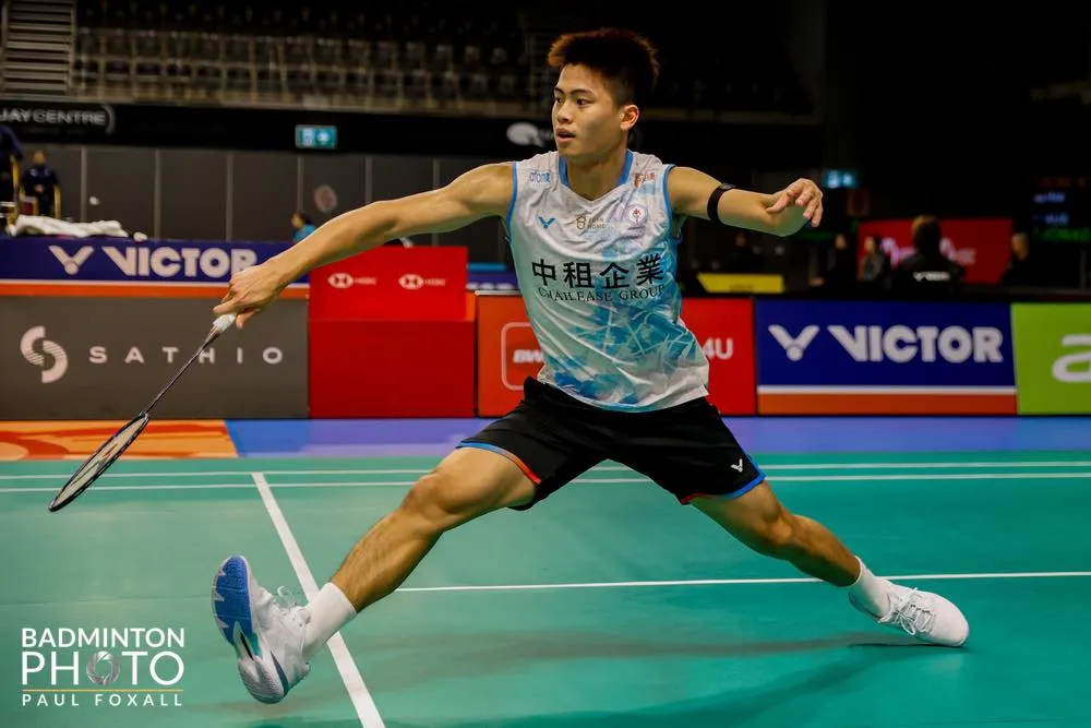 「台灣球王」二世李佳豪內戰打敗周天成，闖進澳羽4強，明將對戰大馬選手李梓嘉。（Badminton提供）