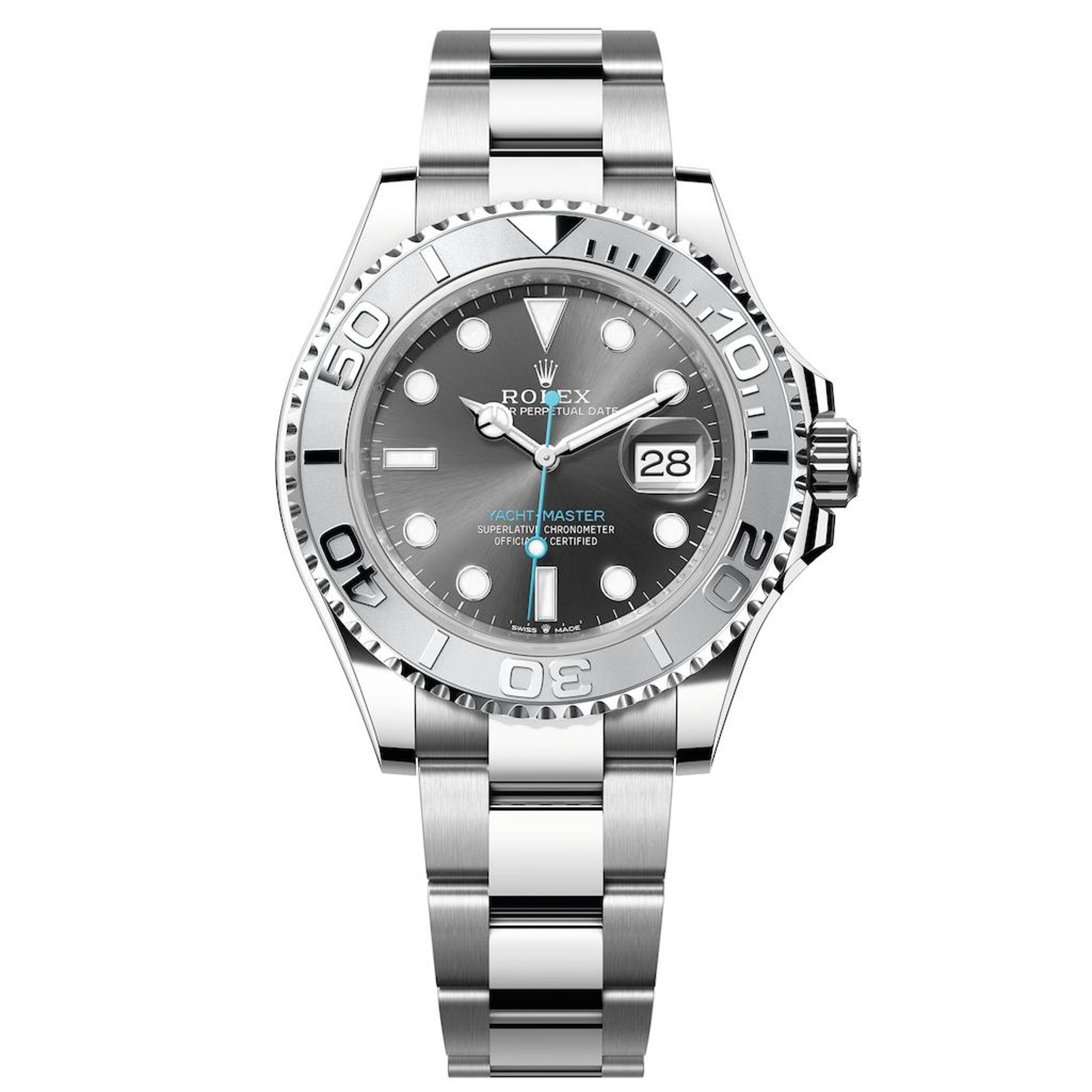 ROLEX Oyster Perpetual Yacht-Master 40「遊艇名仕型」腕錶，功能：時、分、秒指示；日期顯示；機芯：自動上鏈機芯；定價約NT$428,000。