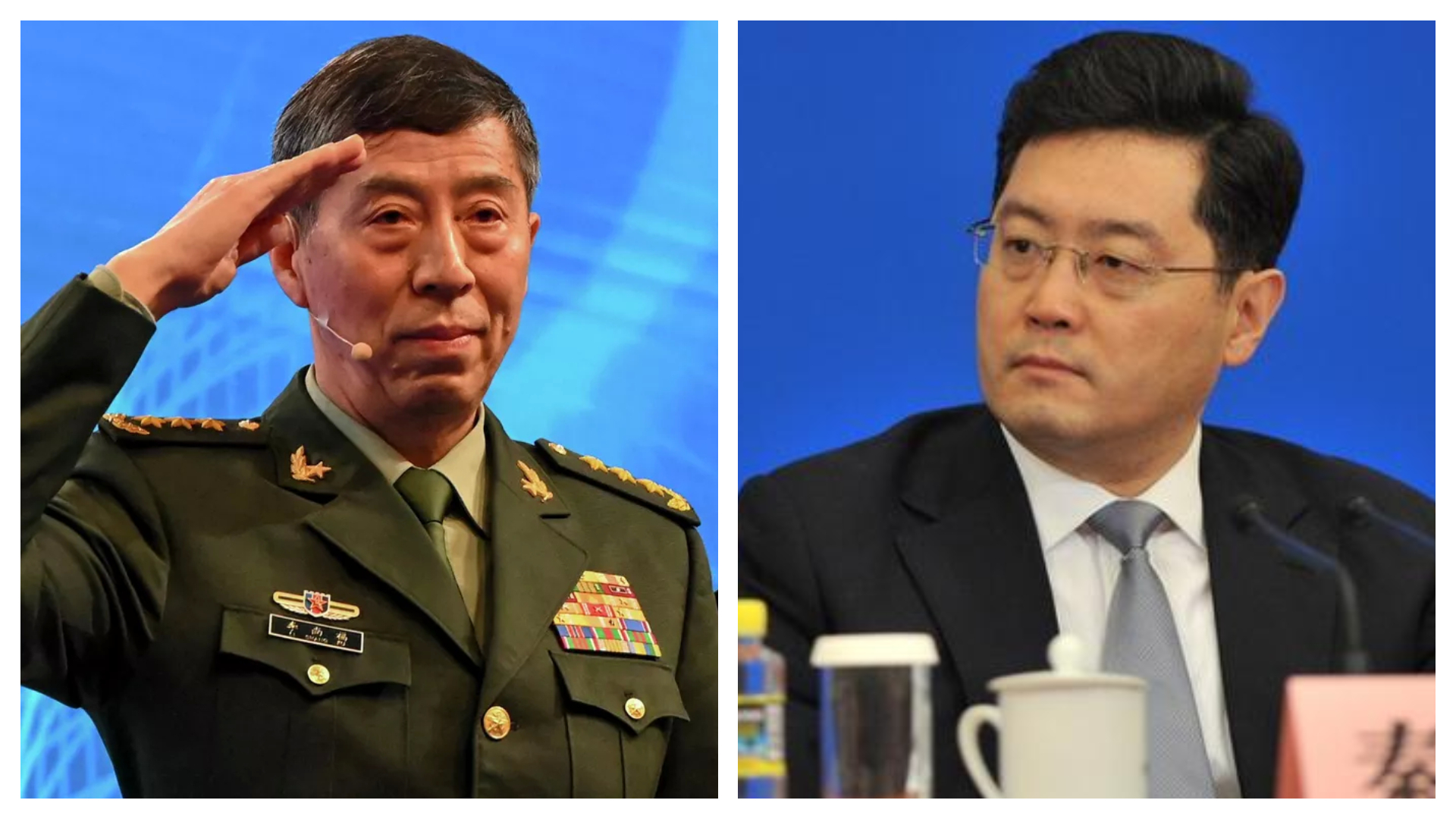 李尚福被免去國防部長職務，秦剛則被免去國務委員職務。（翻攝自微博@俄羅斯衛星通訊社、靈靈看世界）