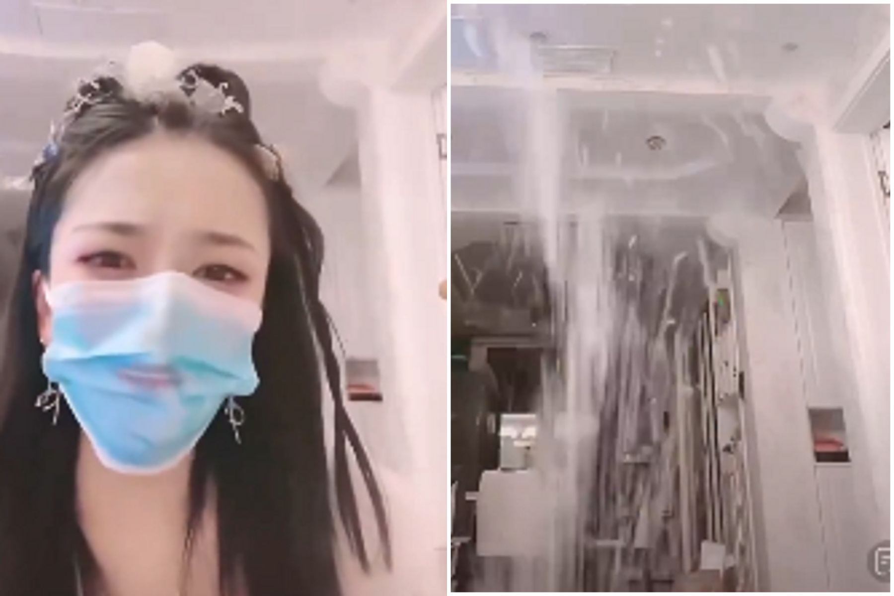 中國女主播「上下體直播」玩過頭，頻發嬌喘聲還噴泉！網友受驚。（翻自X平台）