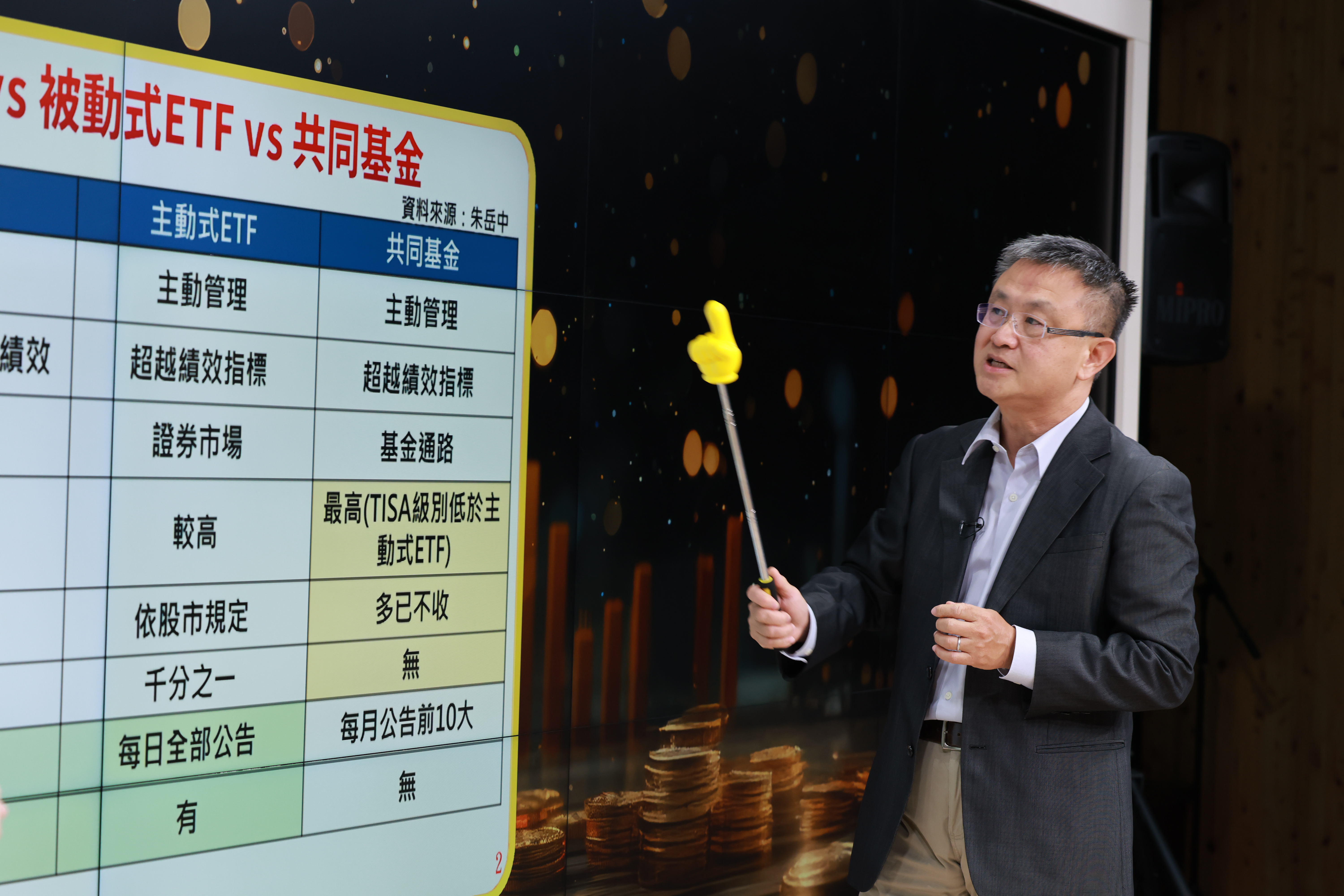 主動式ETF快速崛起，朱岳中認為績效才是投資人選擇商品時最重要的依據。