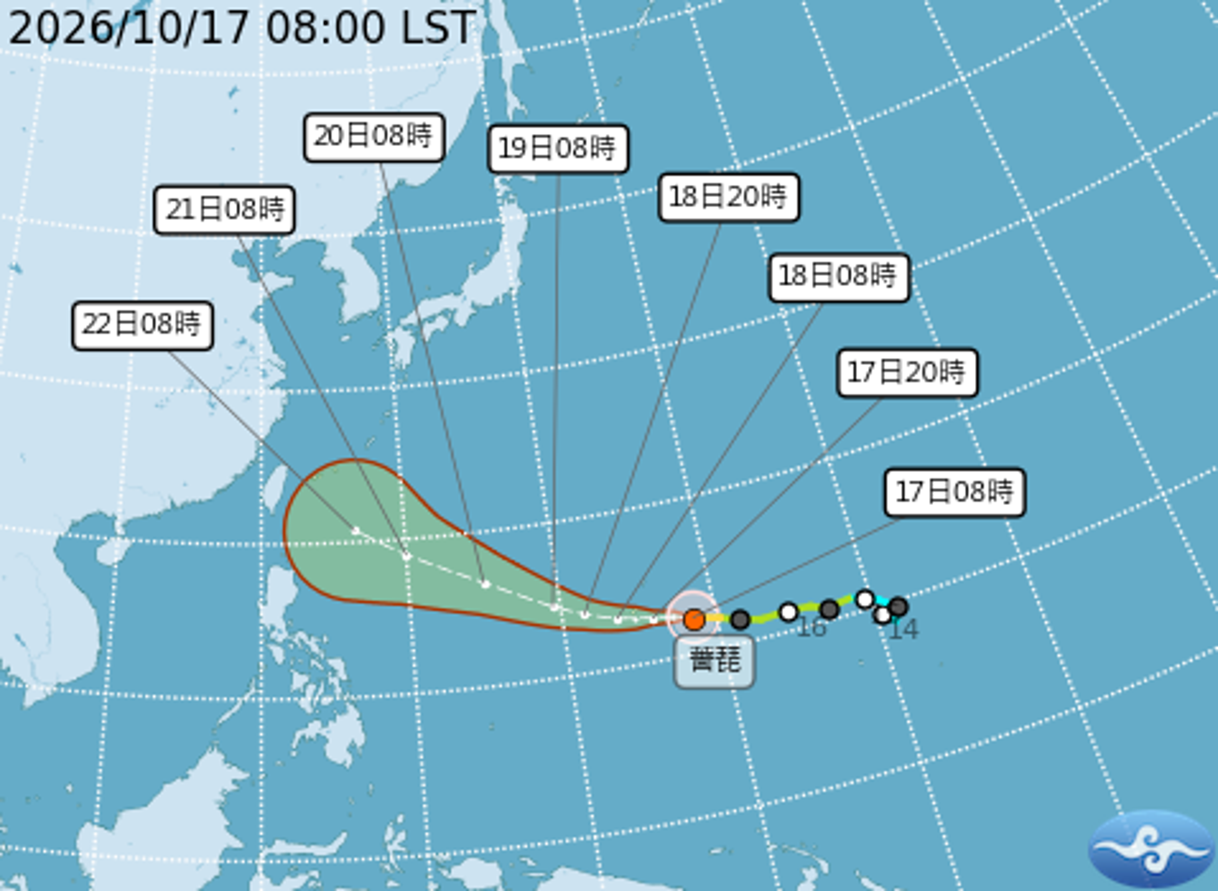 中央氣象署未來可能影響台灣。（中央氣象署提供）