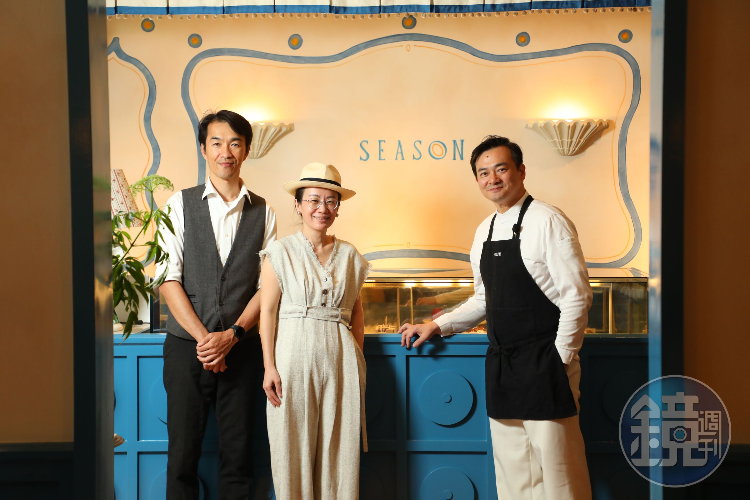 （右起）Chef Season邀請Liquide Ambré琥珀茶苑的Karen、咖啡品牌Ninety Plus的咖啡師Stanley一起加入他的料理劇場。