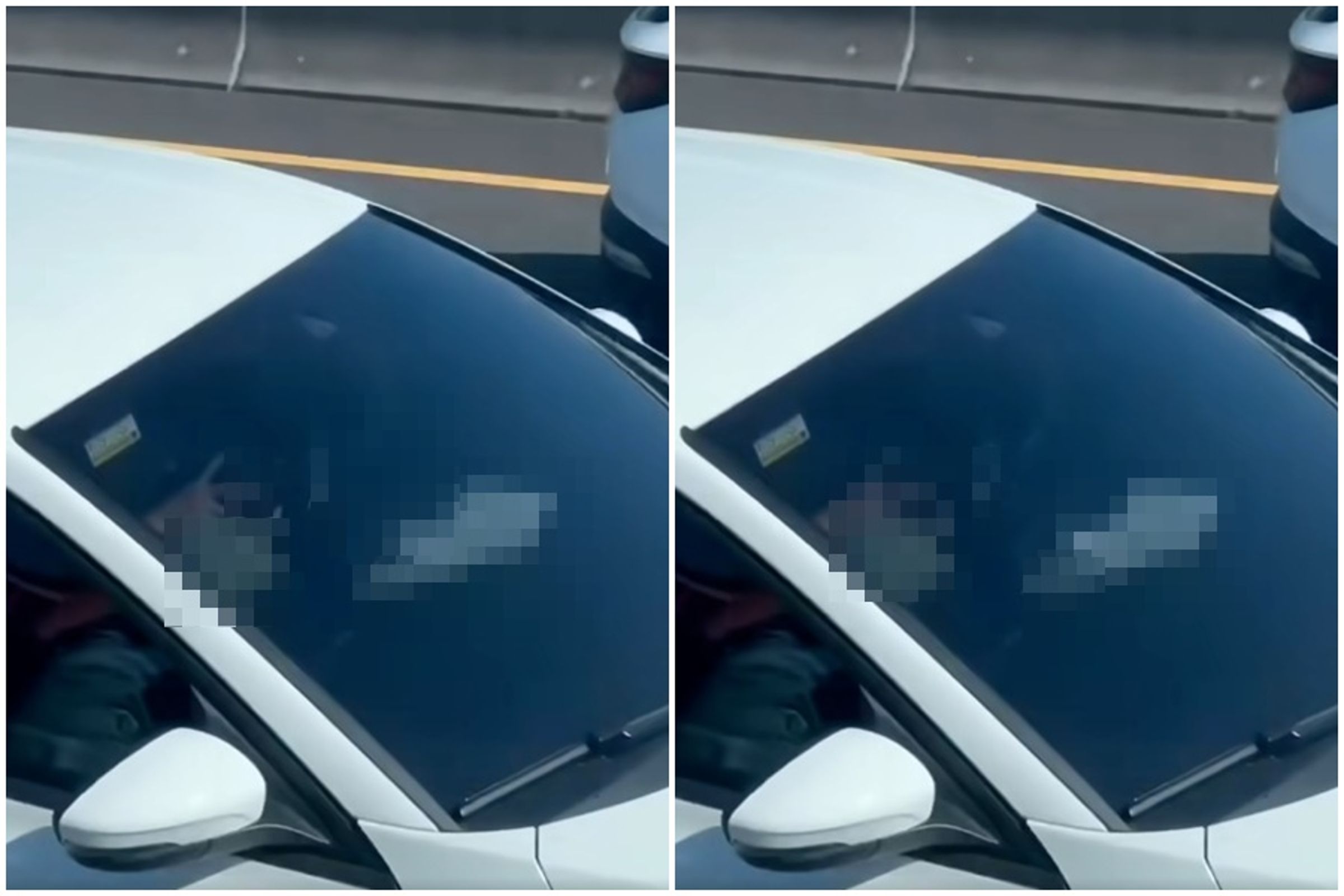 近日網路瘋傳一段國道「吃吃」影片,引發網友關注。(翻攝記者爆料網)