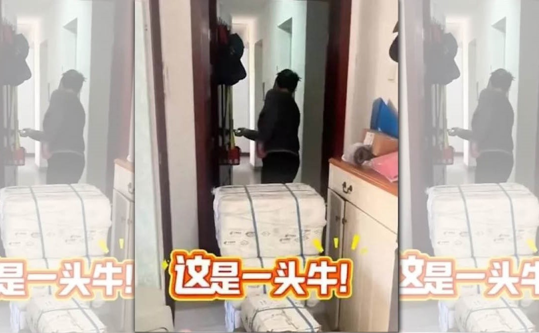 北京女子生病在家休養,遠在內蒙古的父母透過物流寄來分裝好的牛肉,被形容如同「整頭牛寄到北京」,事件在網路引發討論。(翻攝自微博)