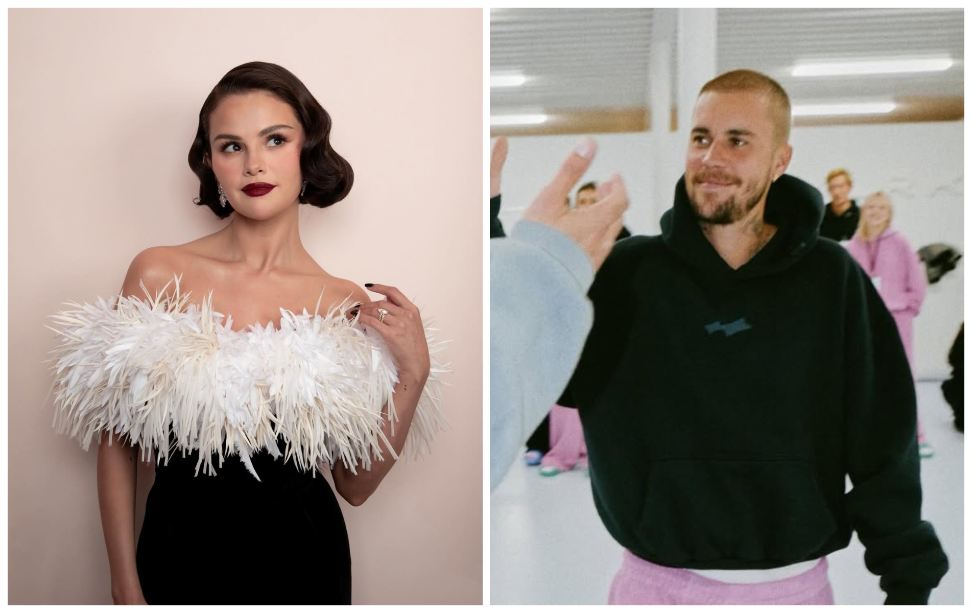 小賈斯汀（右圖）和賽琳娜戈梅茲（左圖）分分合合多年，最終兩人各自嫁娶。（翻攝lilbieber IG、rarebeauty IG）