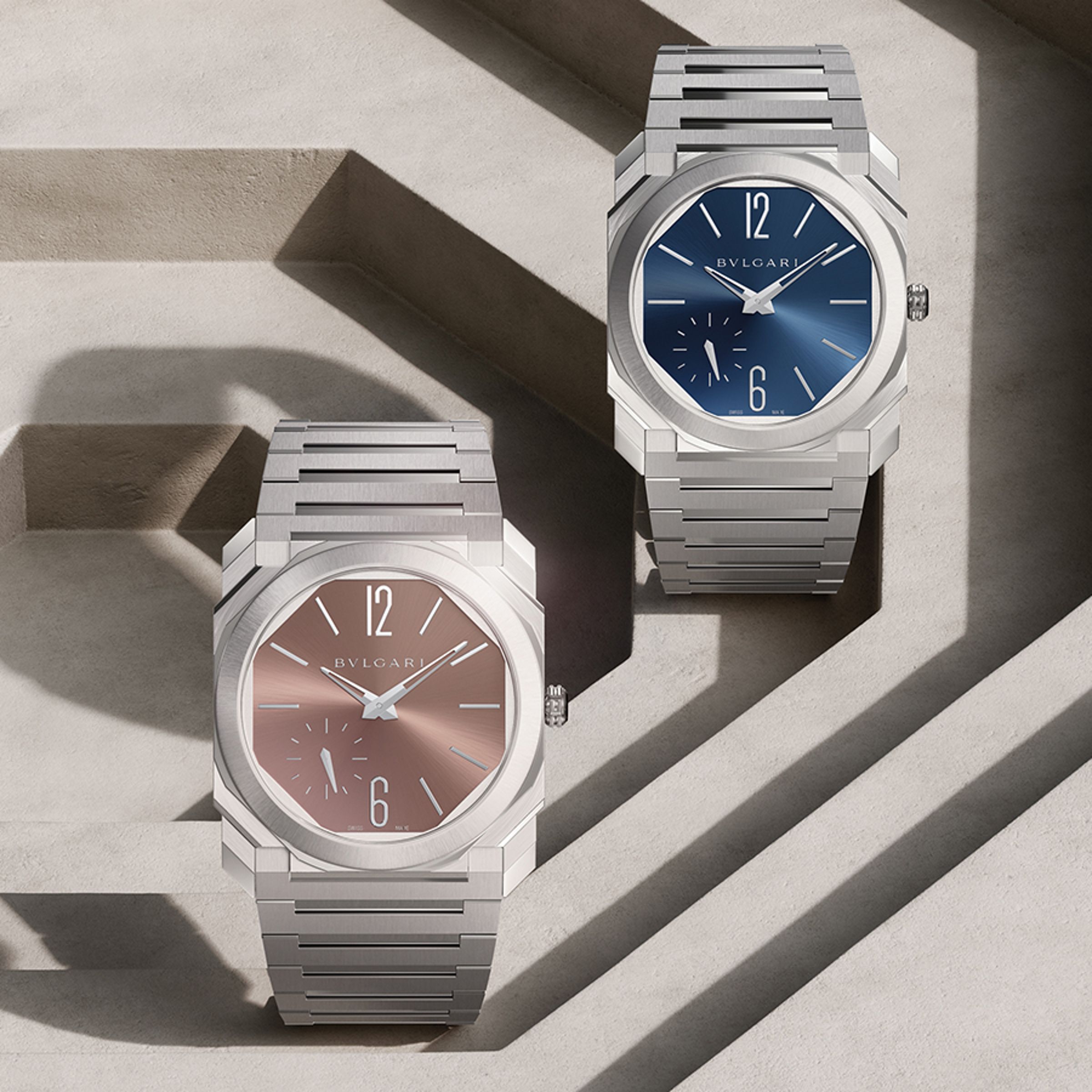 Octo Finissimo Tuscan Copper Automatic｜錶徑40mm／不鏽鋼錶殼／時、分、小秒指示／BVL138自動上鍊機芯／動力儲存約60小時／防水100米