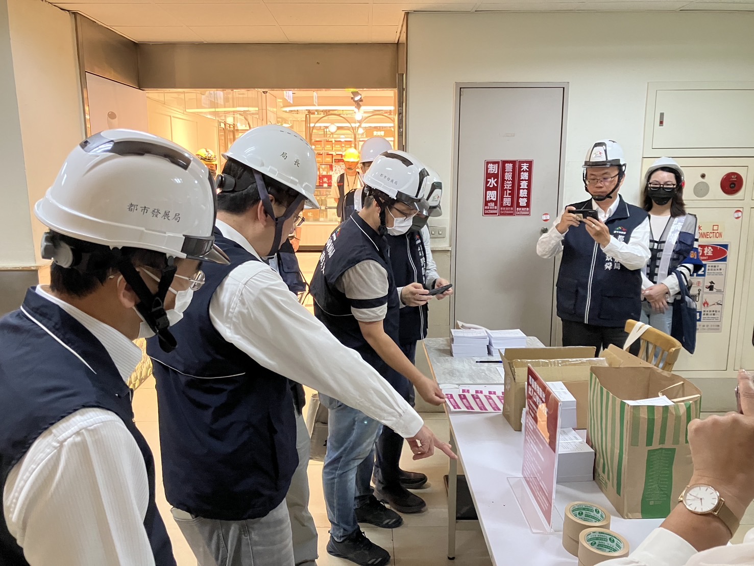地下2層管制簽到處。(台中市都發局提供)