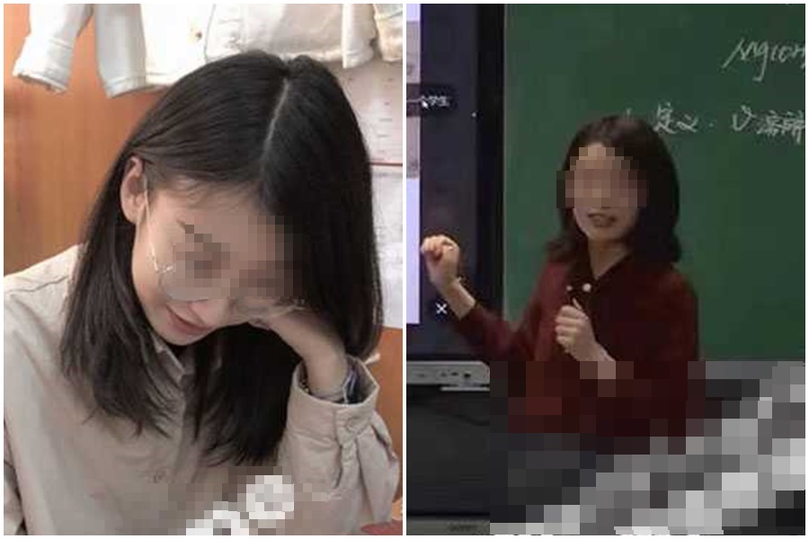 上海一名已婚、長相清秀的25歲張姓女老師，疑似與16歲男高中生出軌交往。（翻攝自51吃瓜網）