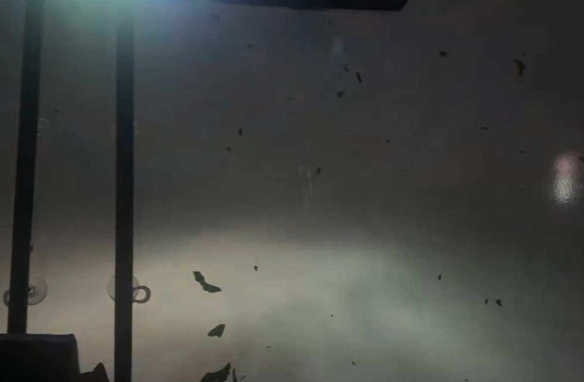 統一獅大巴颱風夜「乘風破浪」回台南。（翻攝Threads@kao.07.26）