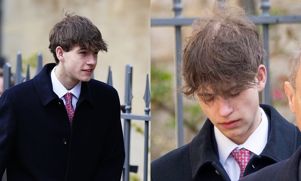 威塞克斯伯爵詹姆斯在復活節禮拜亮相，髮型意外成為焦點。（翻攝Catherine, Princess of Wales臉書／X@HouseOfVanity88）